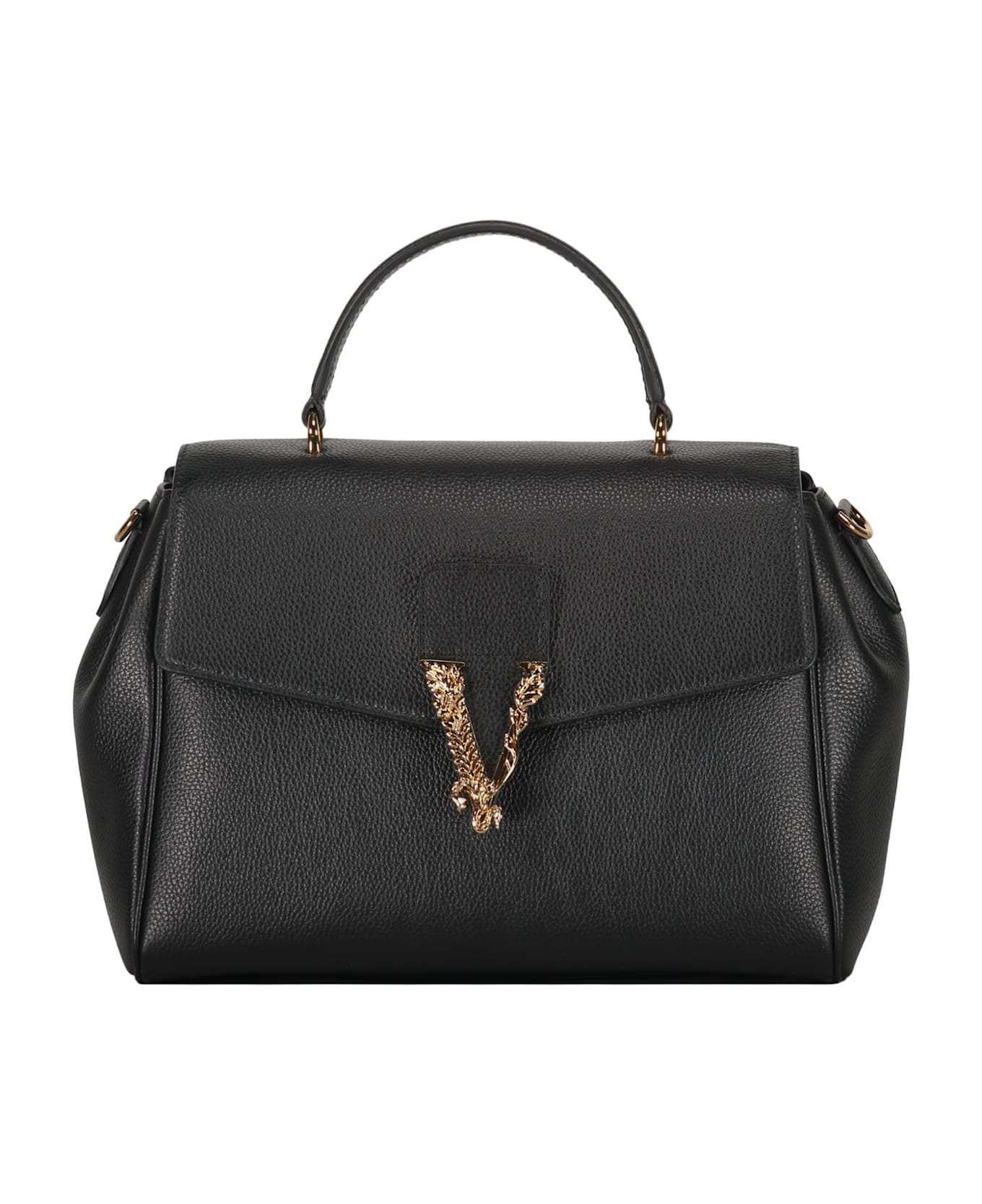 Versace Leather Crossbody Bag - black