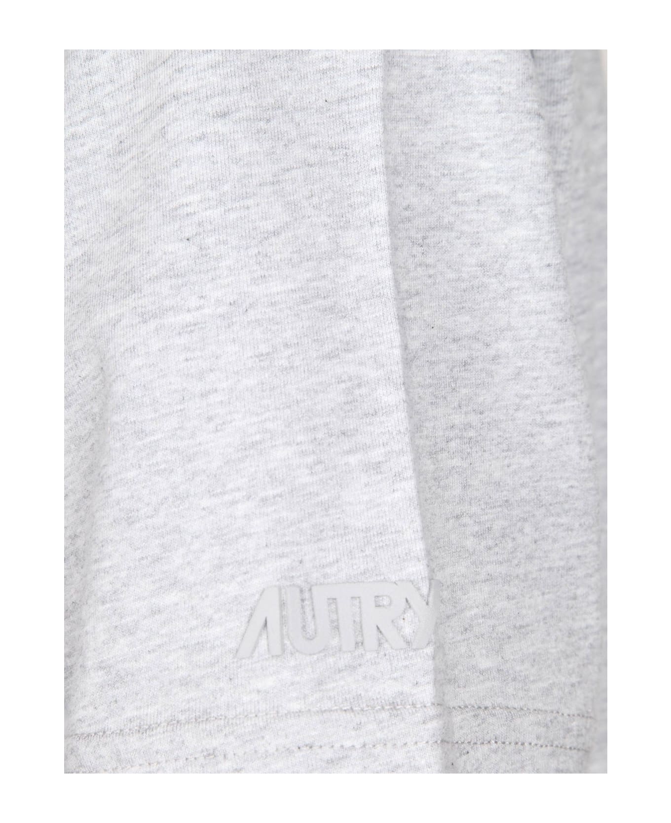 Autry Melange Gray Colroe Cotton T-shirt - MELANGE