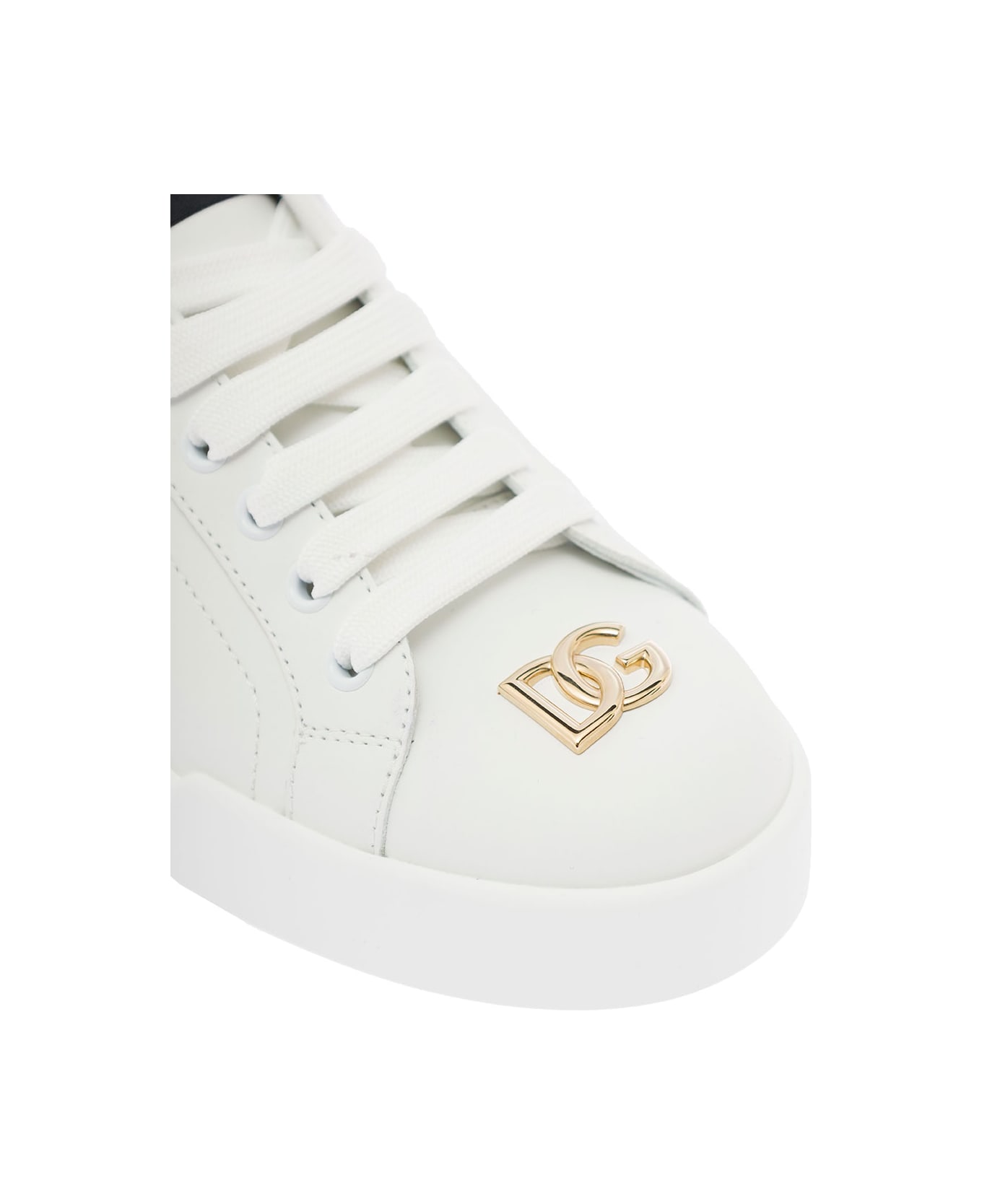 Dolce & Gabbana Woman's Portofino White Leather Sneakers - White