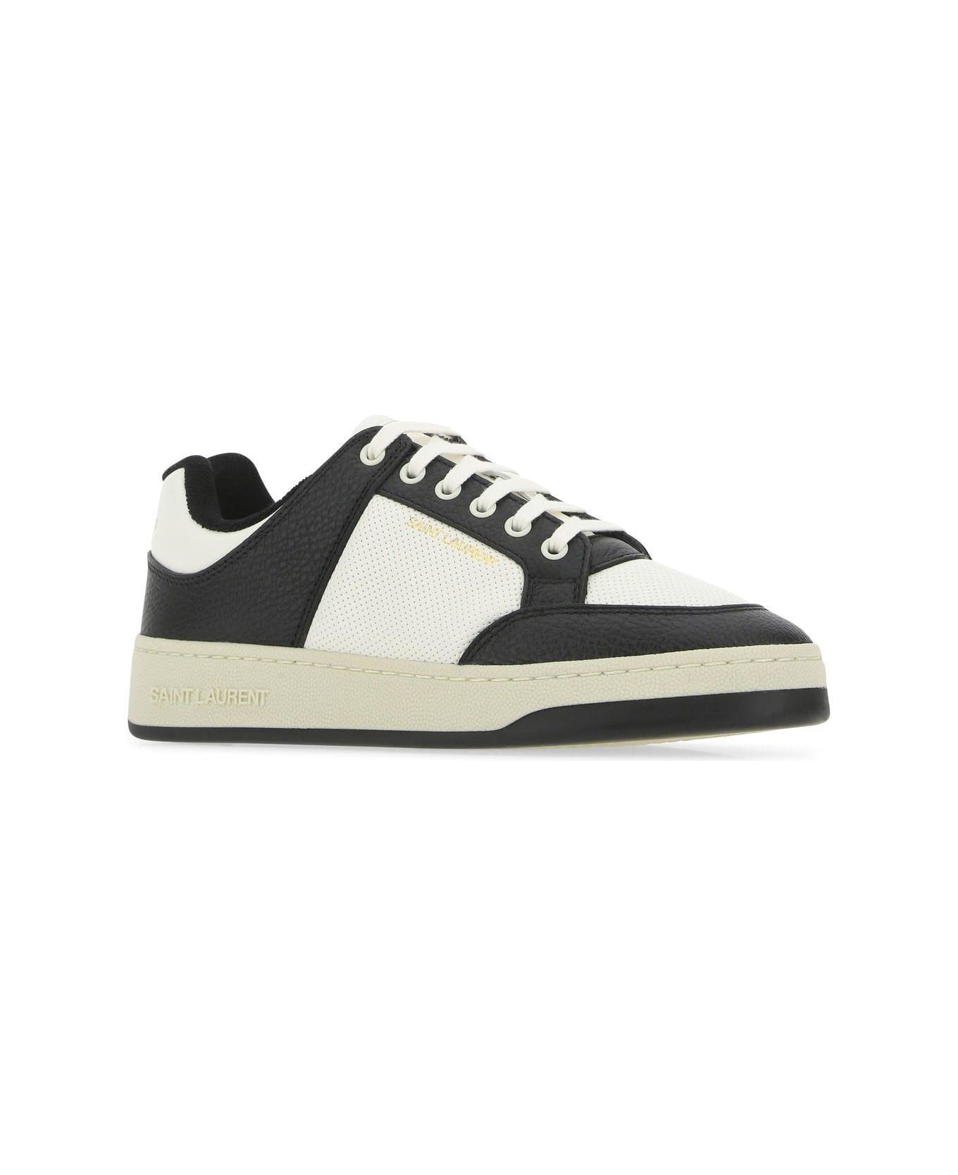 Saint Laurent Two-tone Leather Sl/61 Sneakers - BROWN