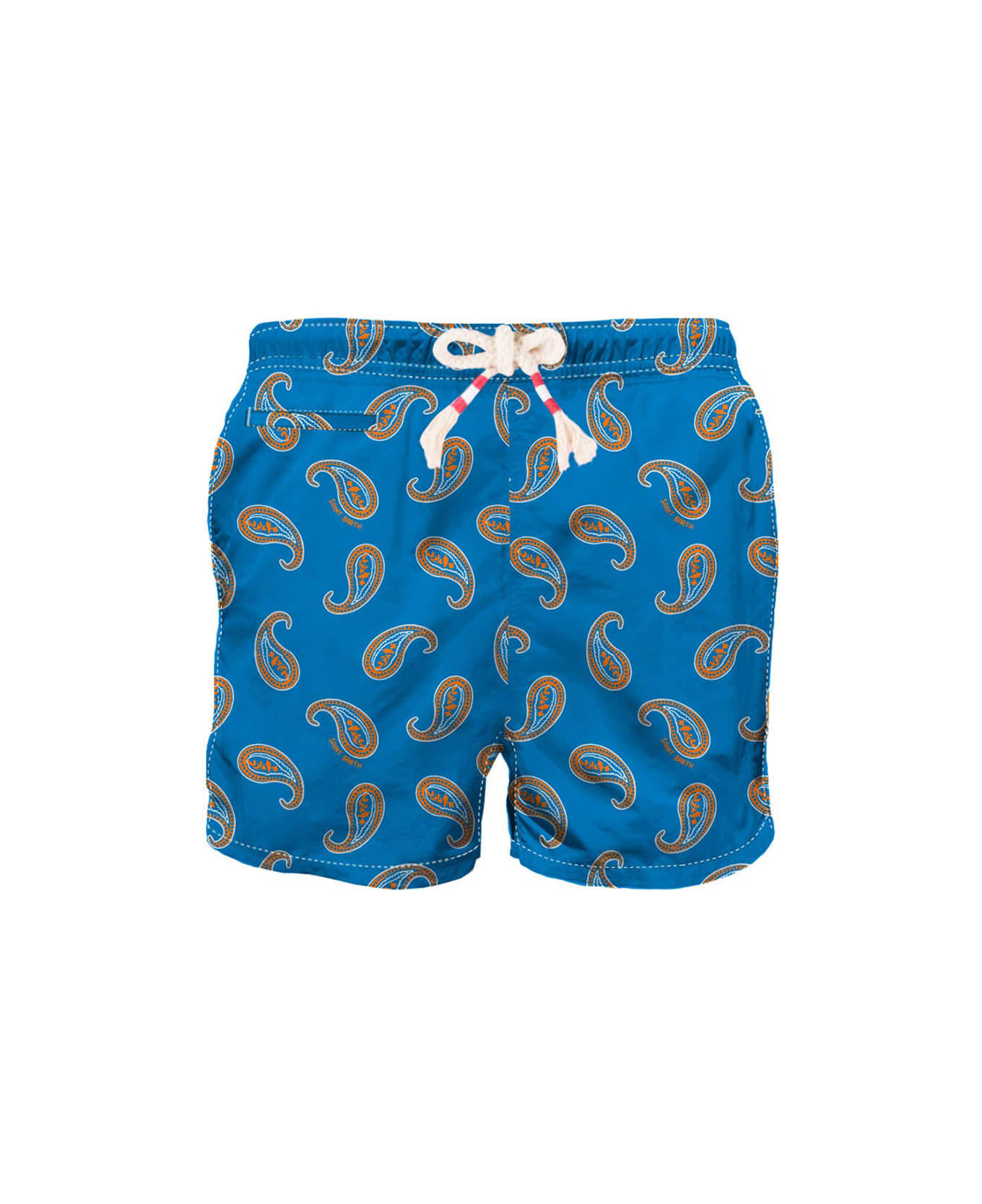 MC2 Saint Barth Man Swim Shorts With Paisley Print - BLUE