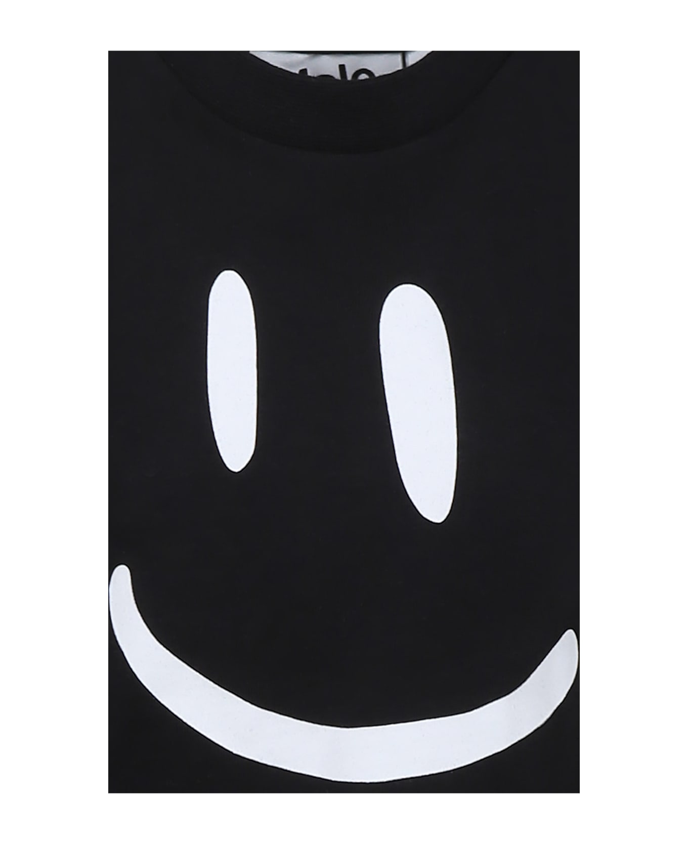 Molo Black T-shirt For Kids With Smiley - Black