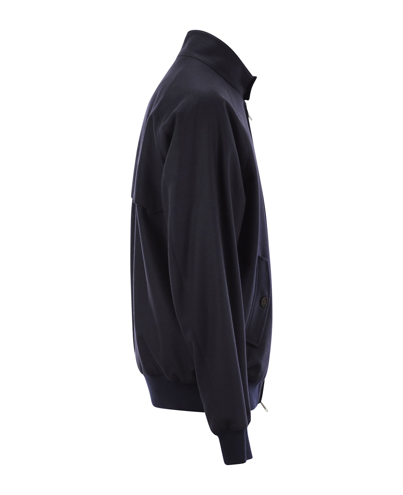 Baracuta Melton - Wool-blend Bomber Jacket - Deep Blue