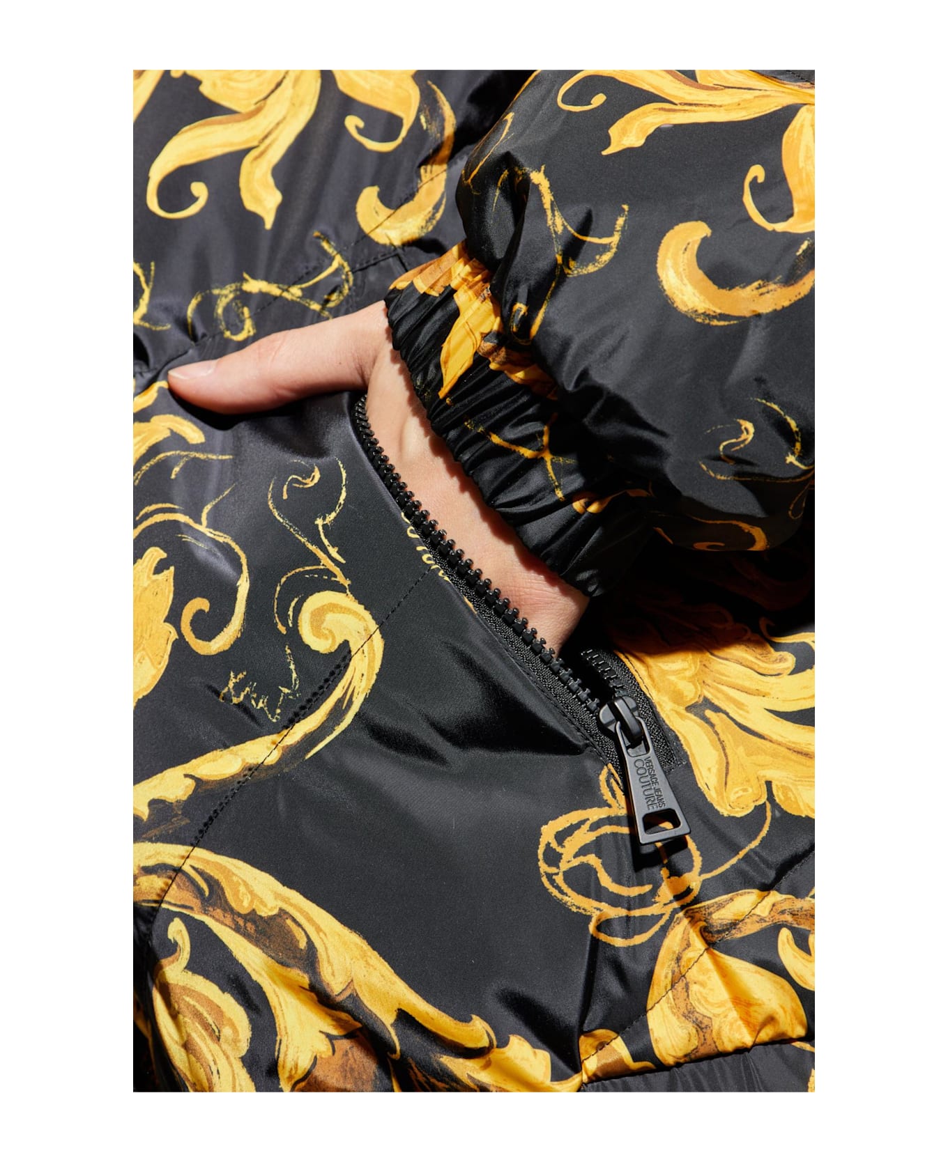 Versace Jeans Couture Reversible Jacket With Detachable Hood - BLACK/GOLD