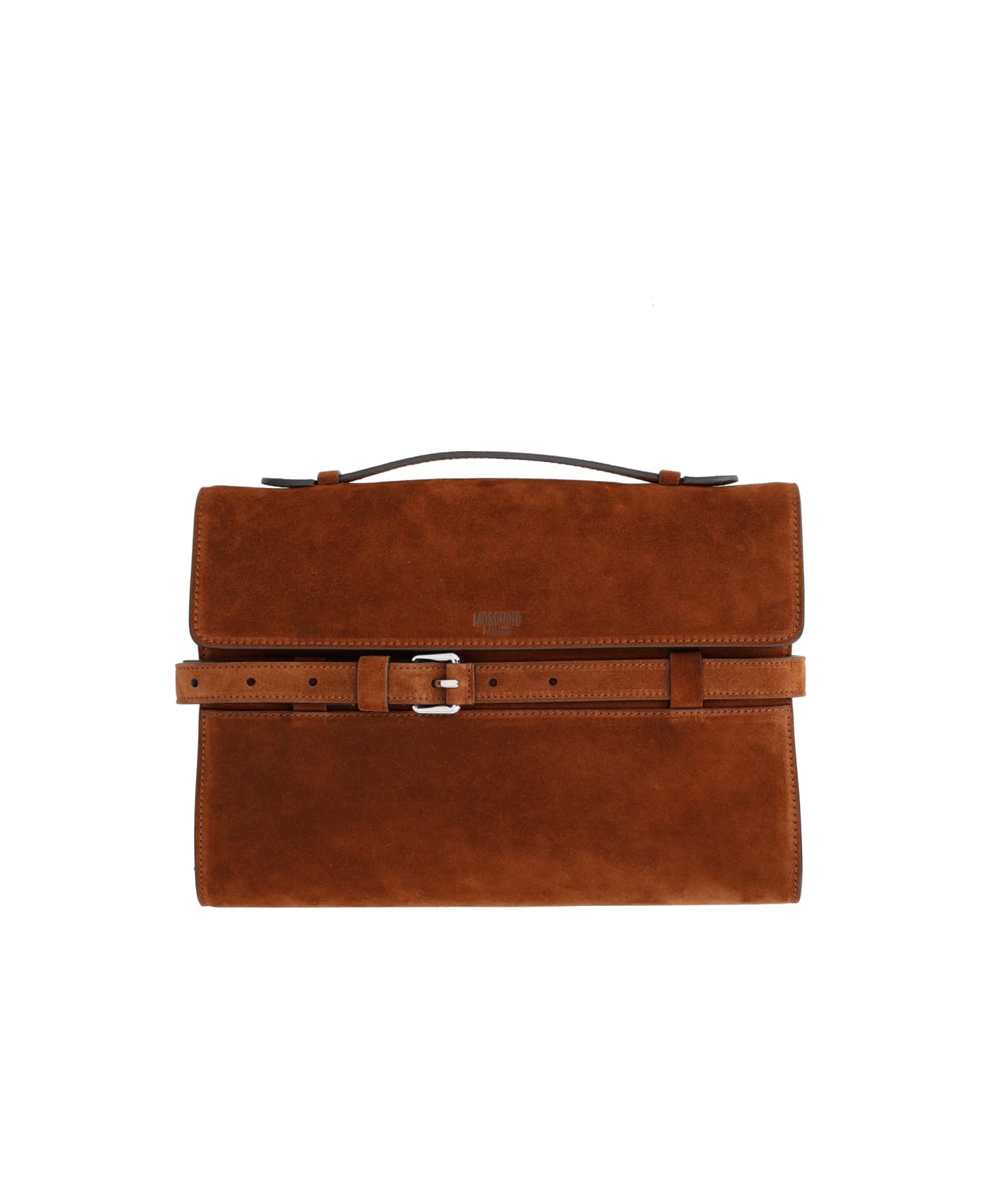 Moschino Leather Bag. - BROWN