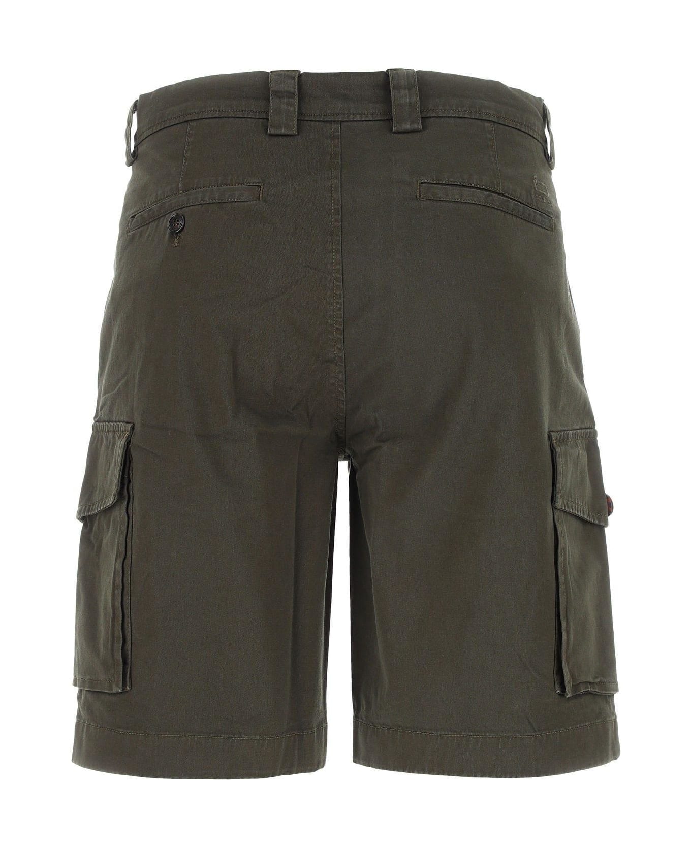 Woolrich Mud Stretch Cotton Bermuda Shorts - Military ショートパンツ