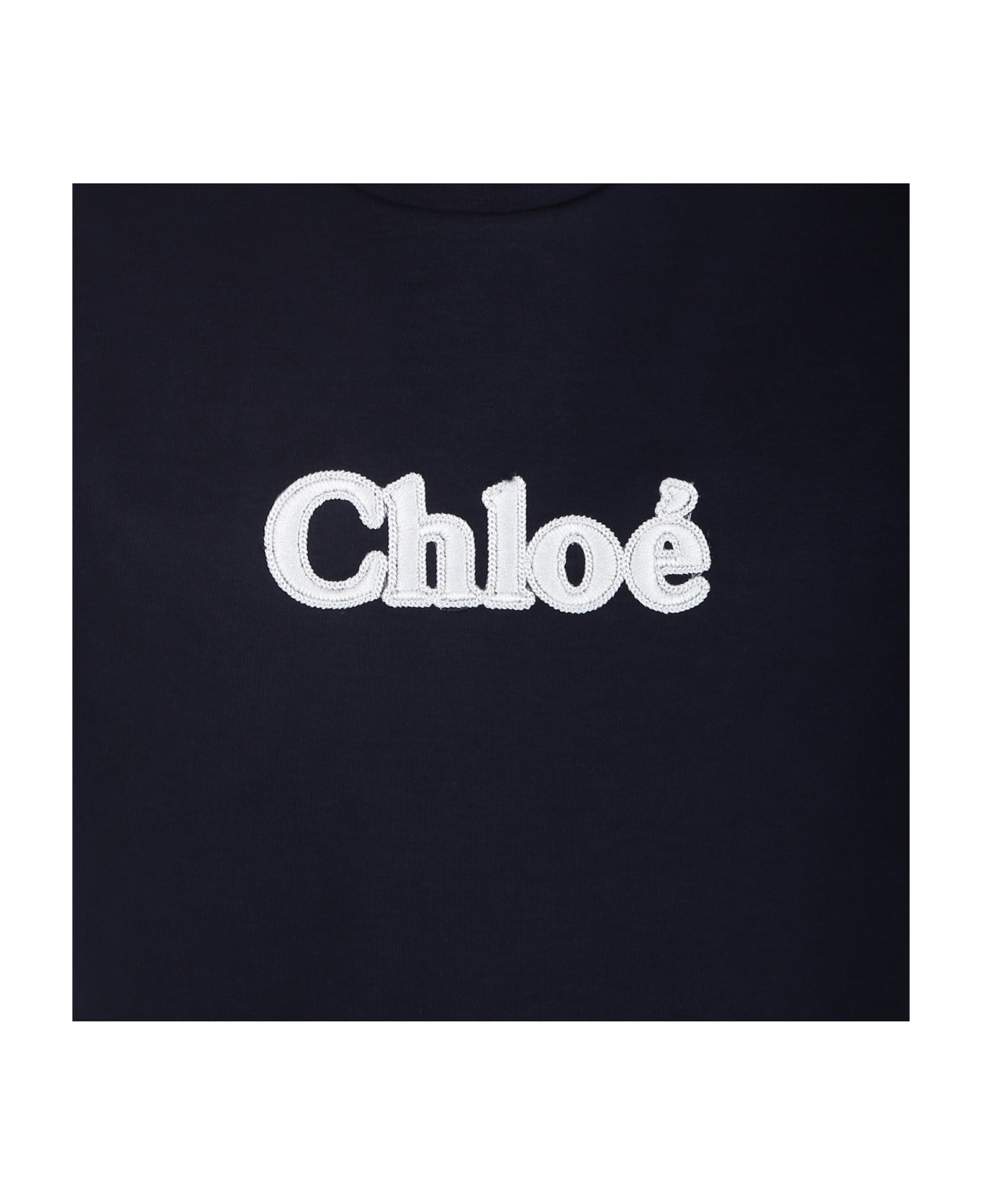 Chloé Blue T-shirt For Girl With Logo - Blu Tシャツ＆ポロシャツ