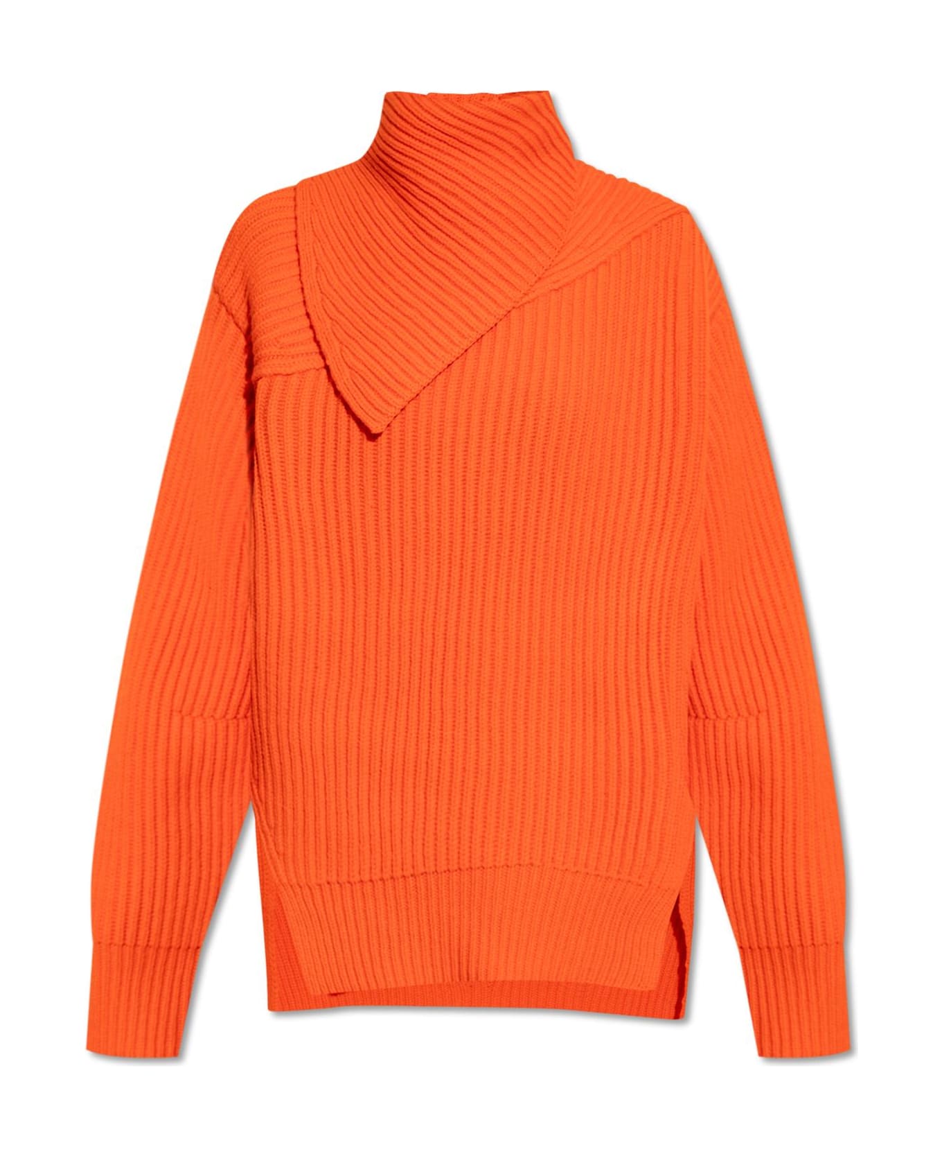 Jil Sander Wool Turtleneck Sweater - ORANGE