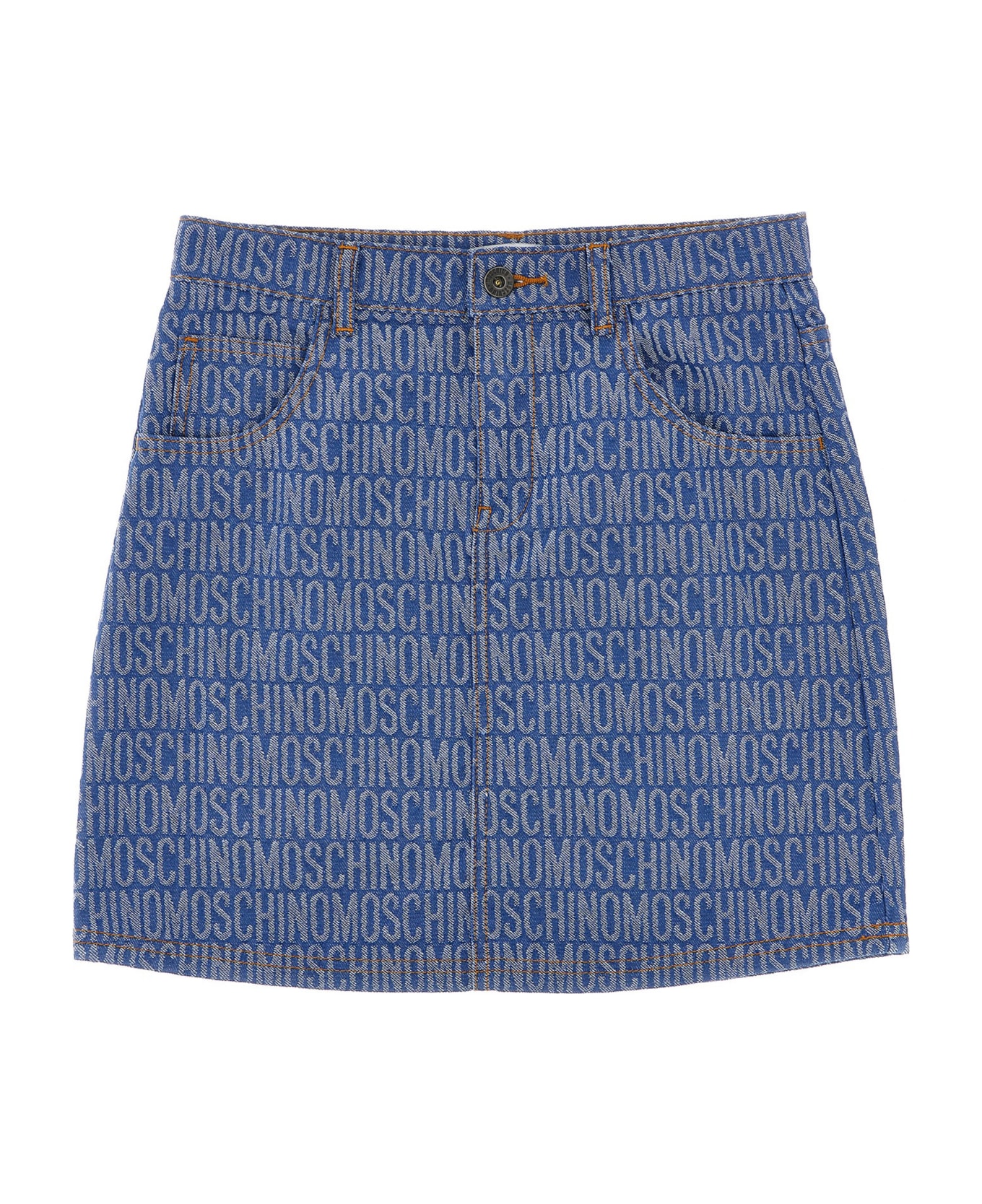 Moschino 'logo' Denim Skirt - Blue ボトムス
