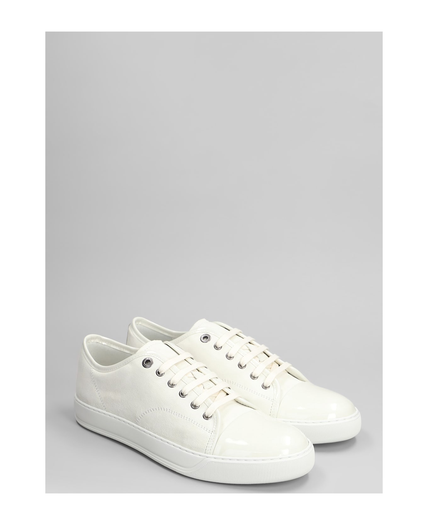 Lanvin Dbb1 Sneakers In White Suede - white