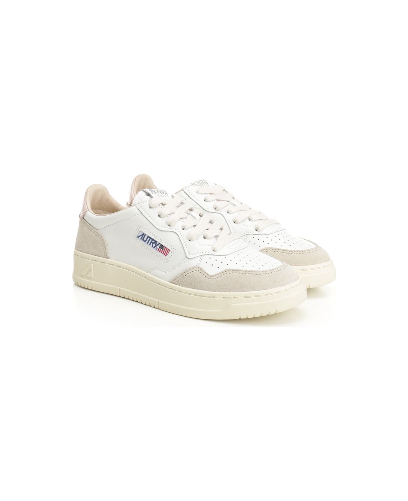 Autry 'medalist Low' Sneaker - White Powder Pink