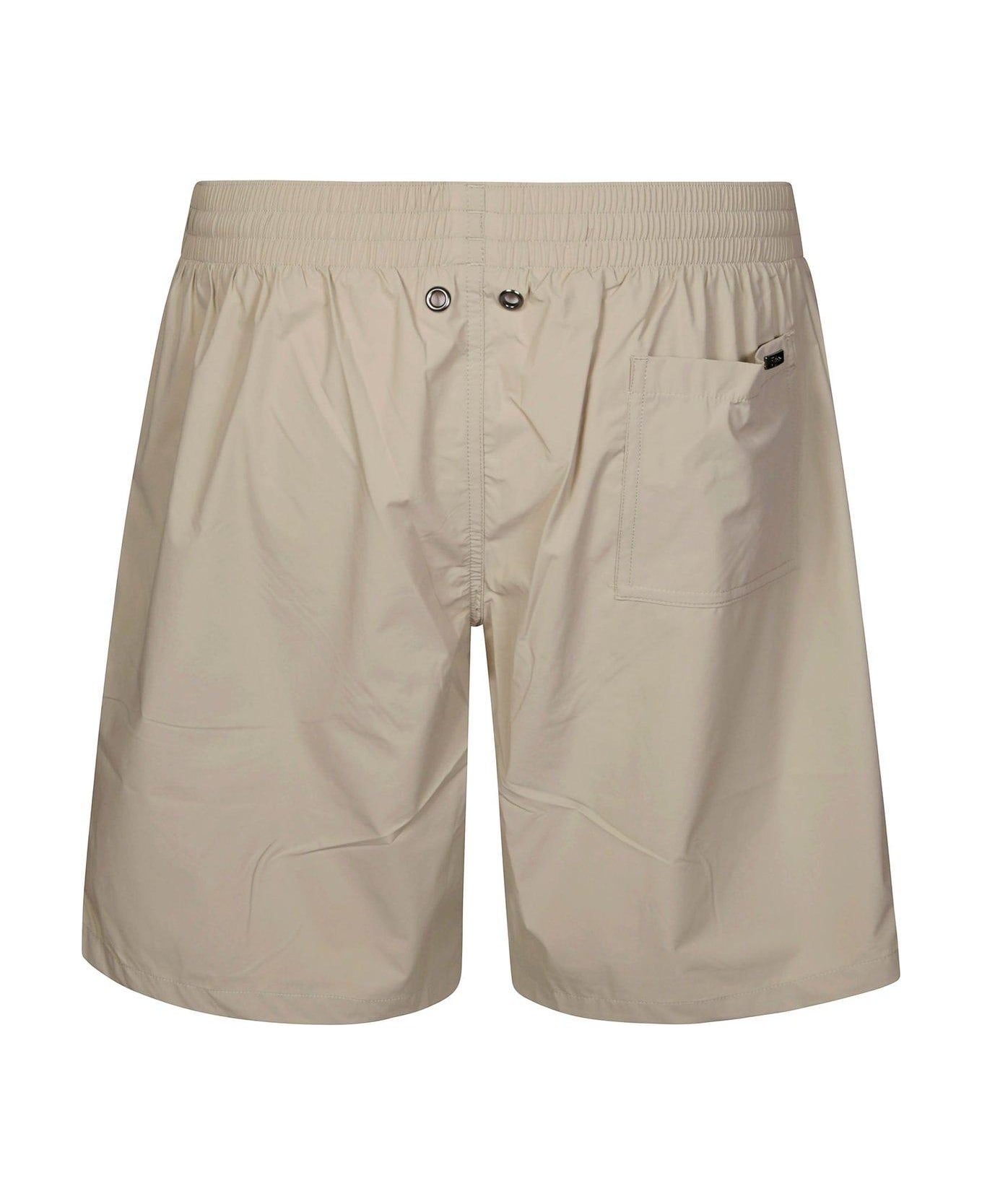 Herno Logo Plaque Bermuda Cargo Shorts - Beige