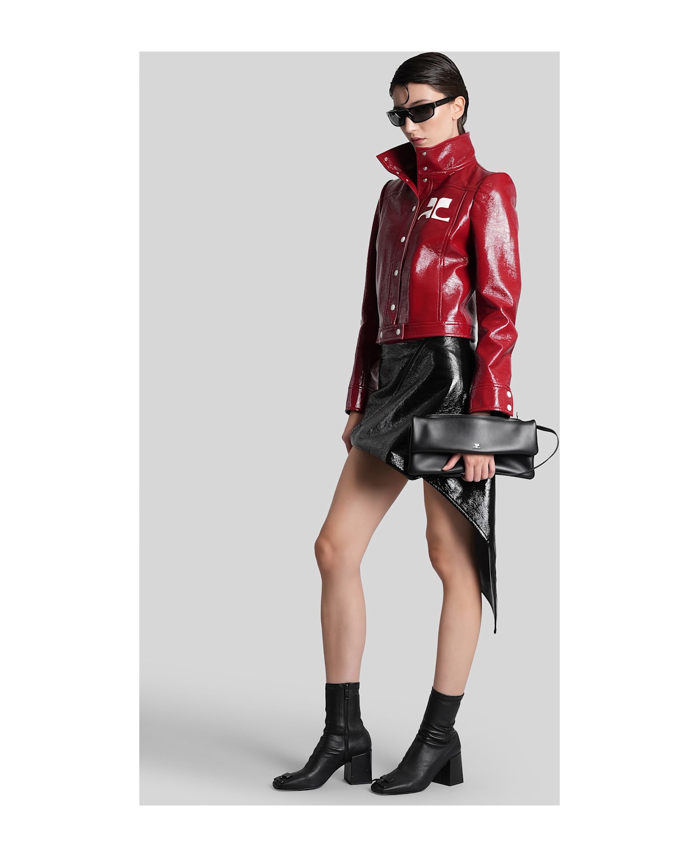 Courrèges Casual Jacket In Red Cotton - red