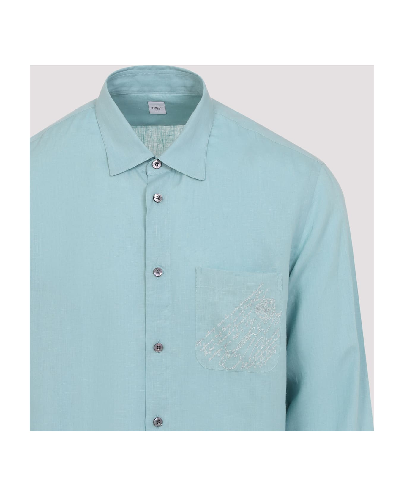 Berluti Linen Shirt - Aquamarine