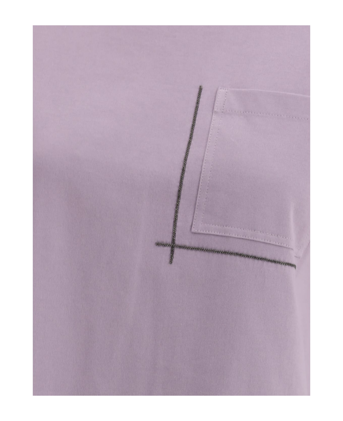 Brunello Cucinelli T-shirt With Embellishments - Purple Ash