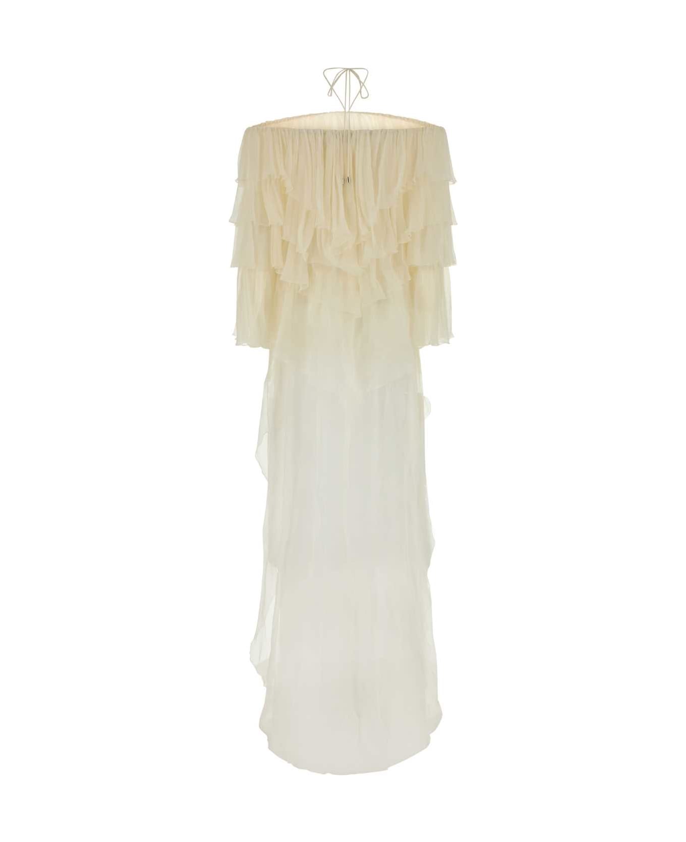 Blumarine Ivory Crepe Dress - BURRO