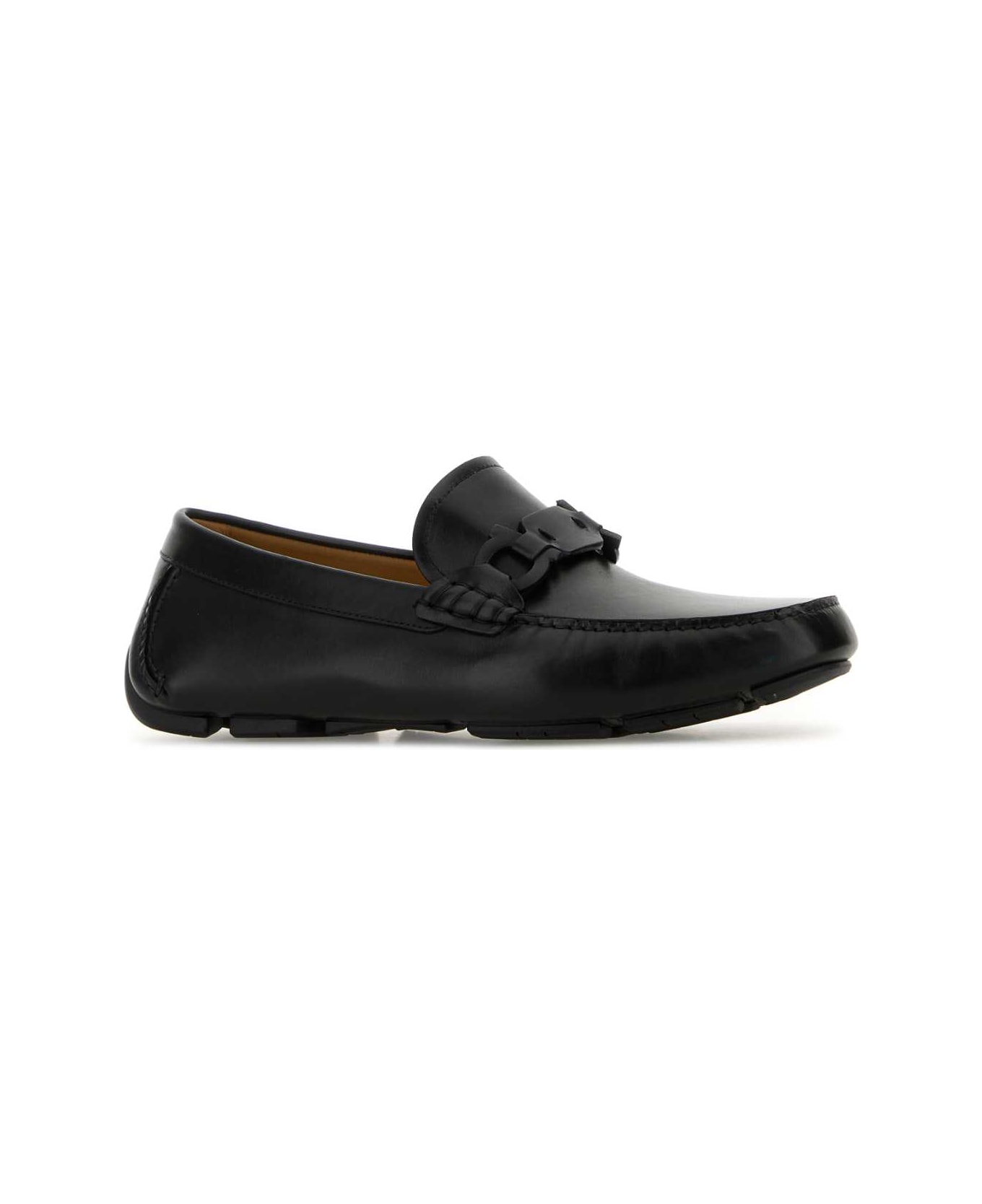 Ferragamo Black Leather Byte Loafers - NERO