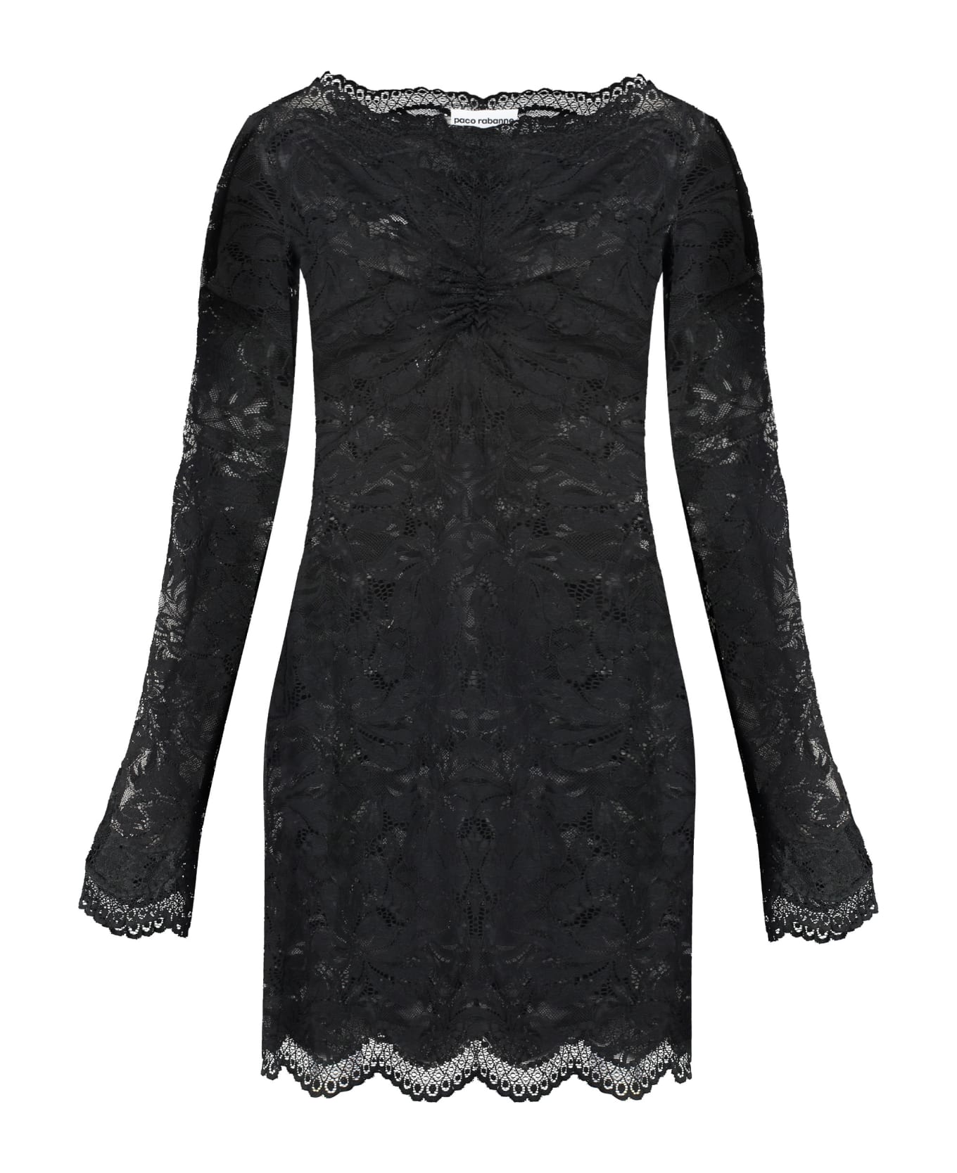 Paco Rabanne Lace Mini Dress - black