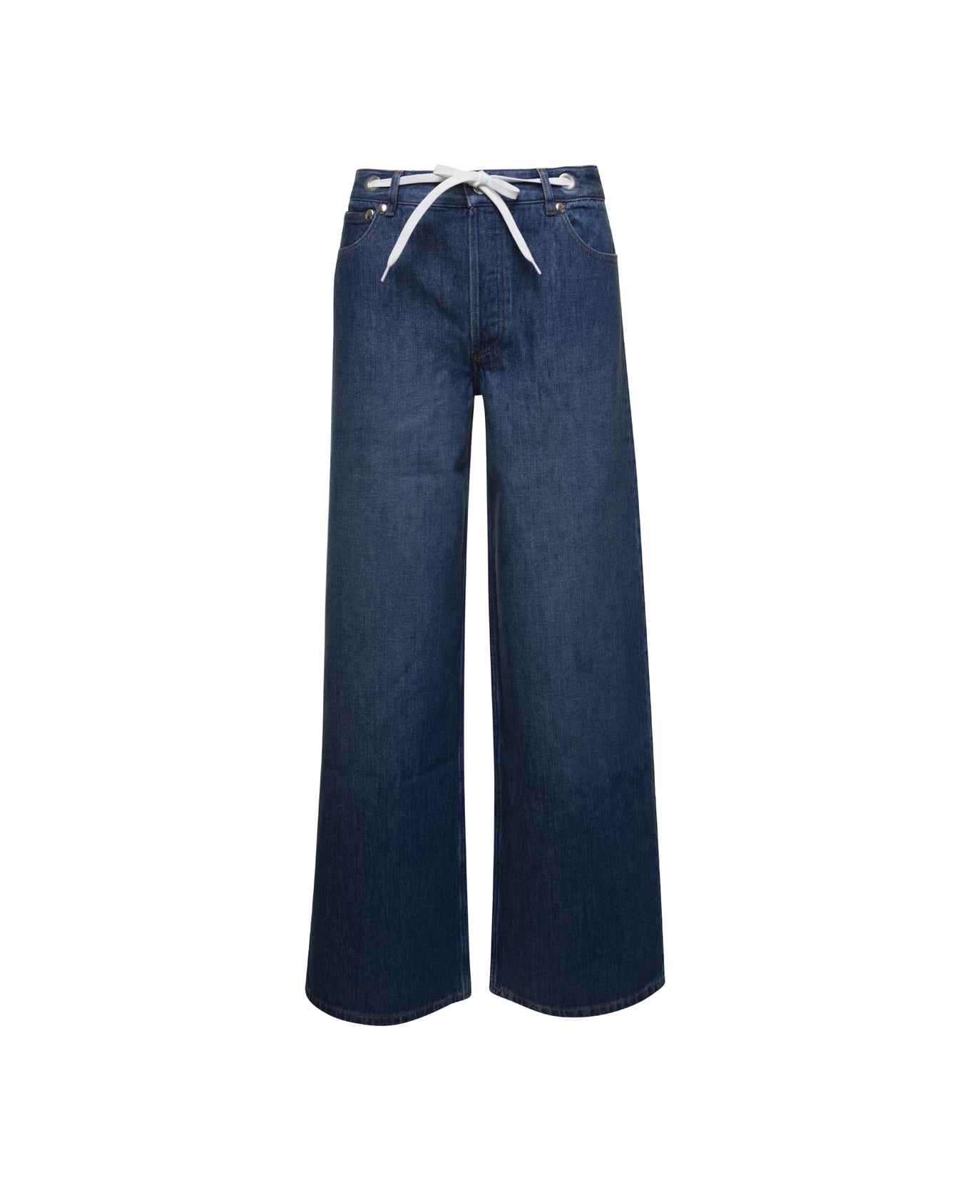 A.P.C. Wide Leg Jeans In Denim - Blu デニム