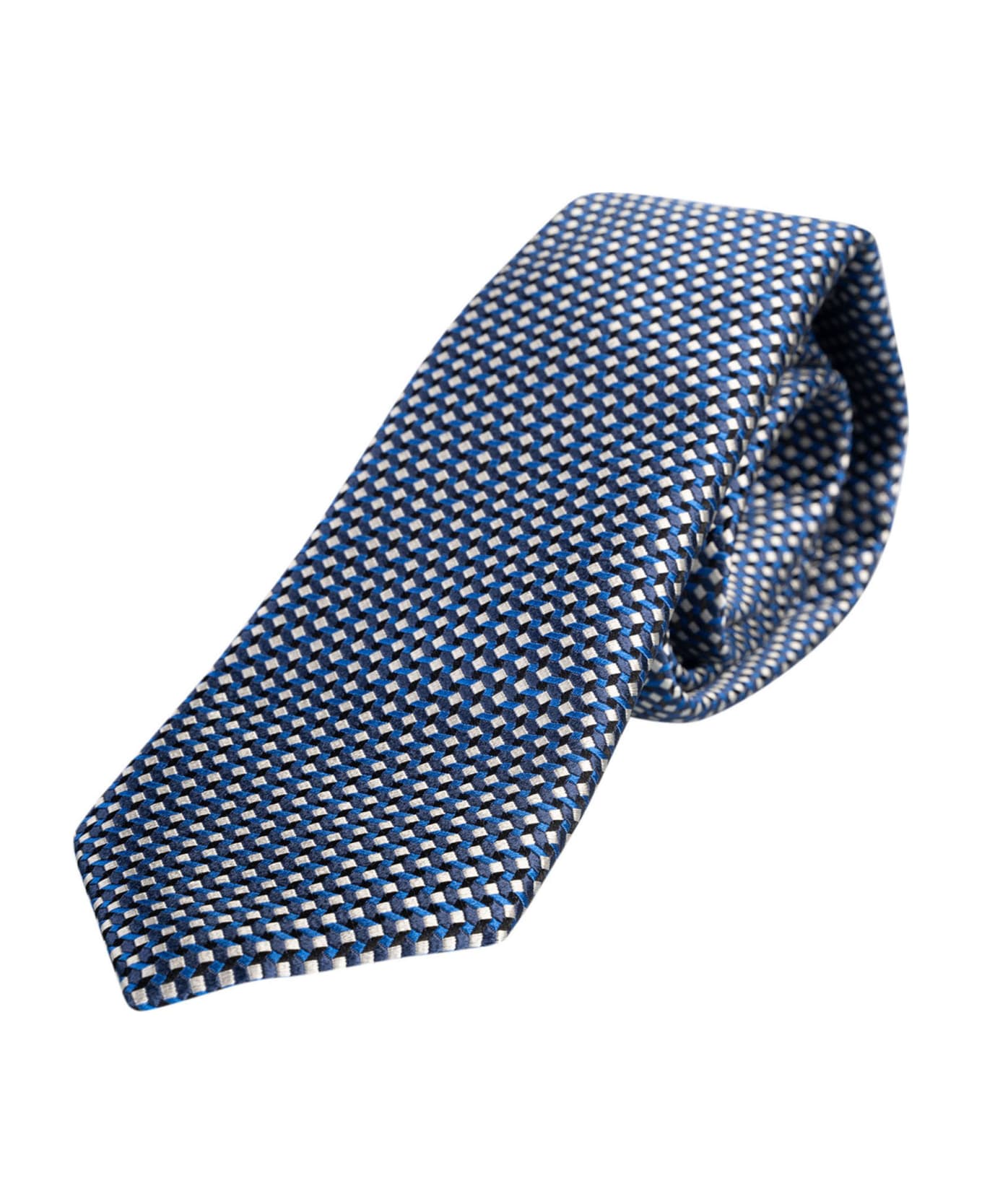 Giorgio Armani Pattern Embroidered Neck Tie - C