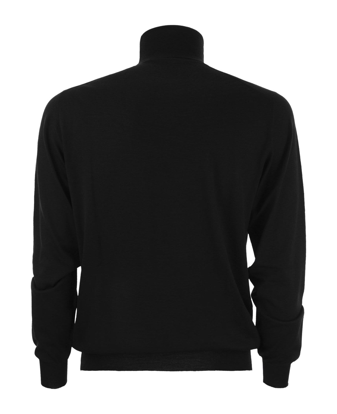 Fedeli Derby - Wool Turtleneck Sweater - Black