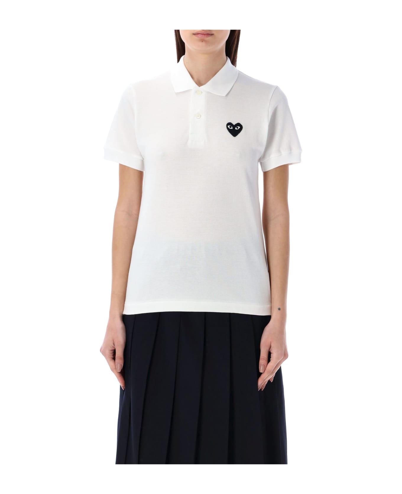 Comme des Garçons Play Black Heart Polo Shirt - WHITE ポロシャツ