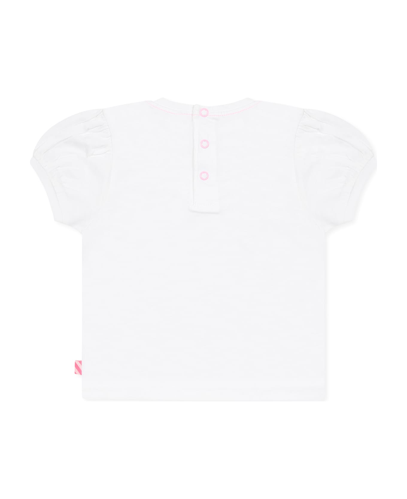 Billieblush White T-shirt For Baby Girl With Strawberry Print - White