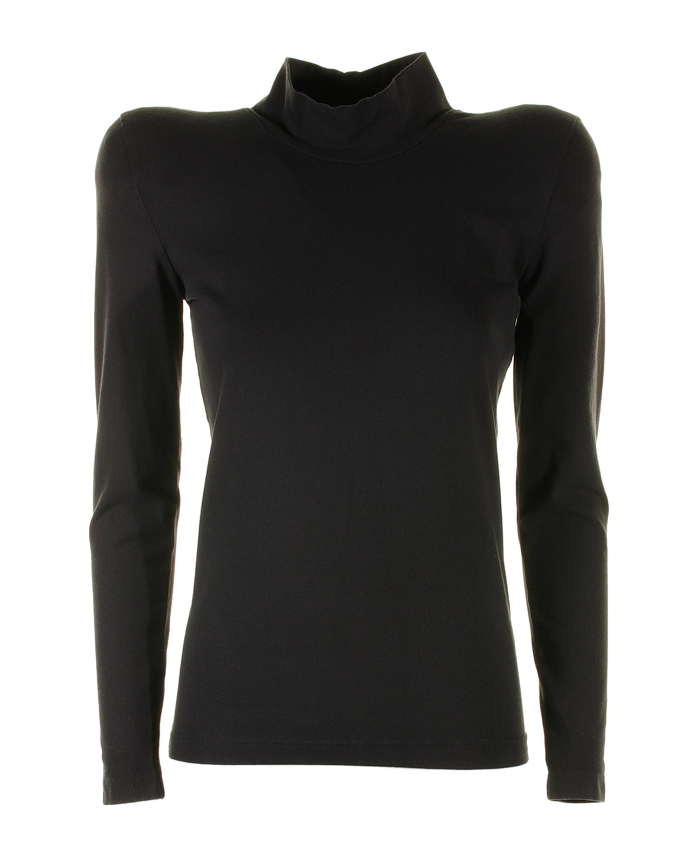 Balenciaga Round Neck Fitted Sweater - BLACK