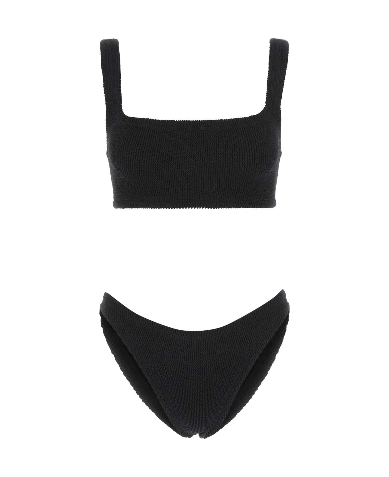 Hunza G Black Stretch Nylon Bikini - BLACK