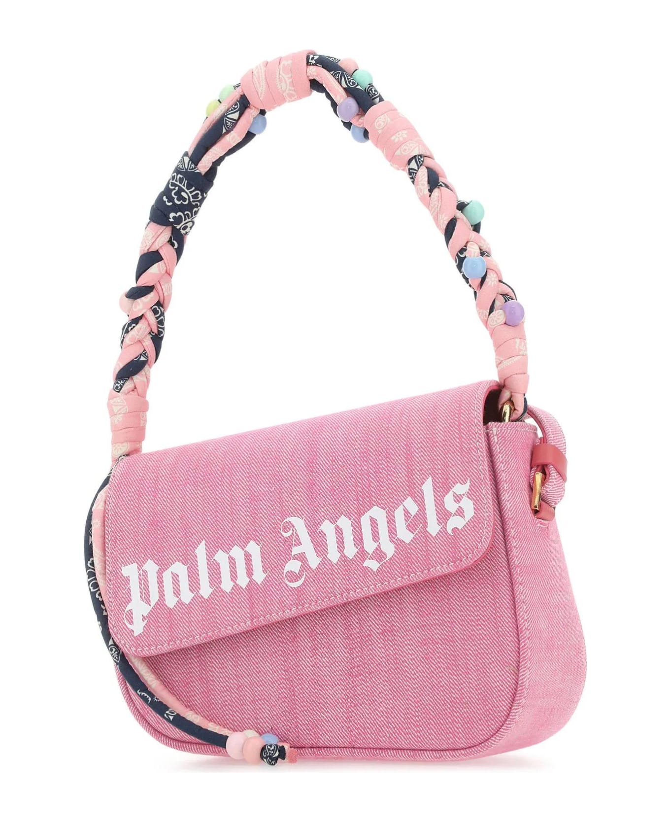 Palm Angels Pink Denim Crash Handbag italist