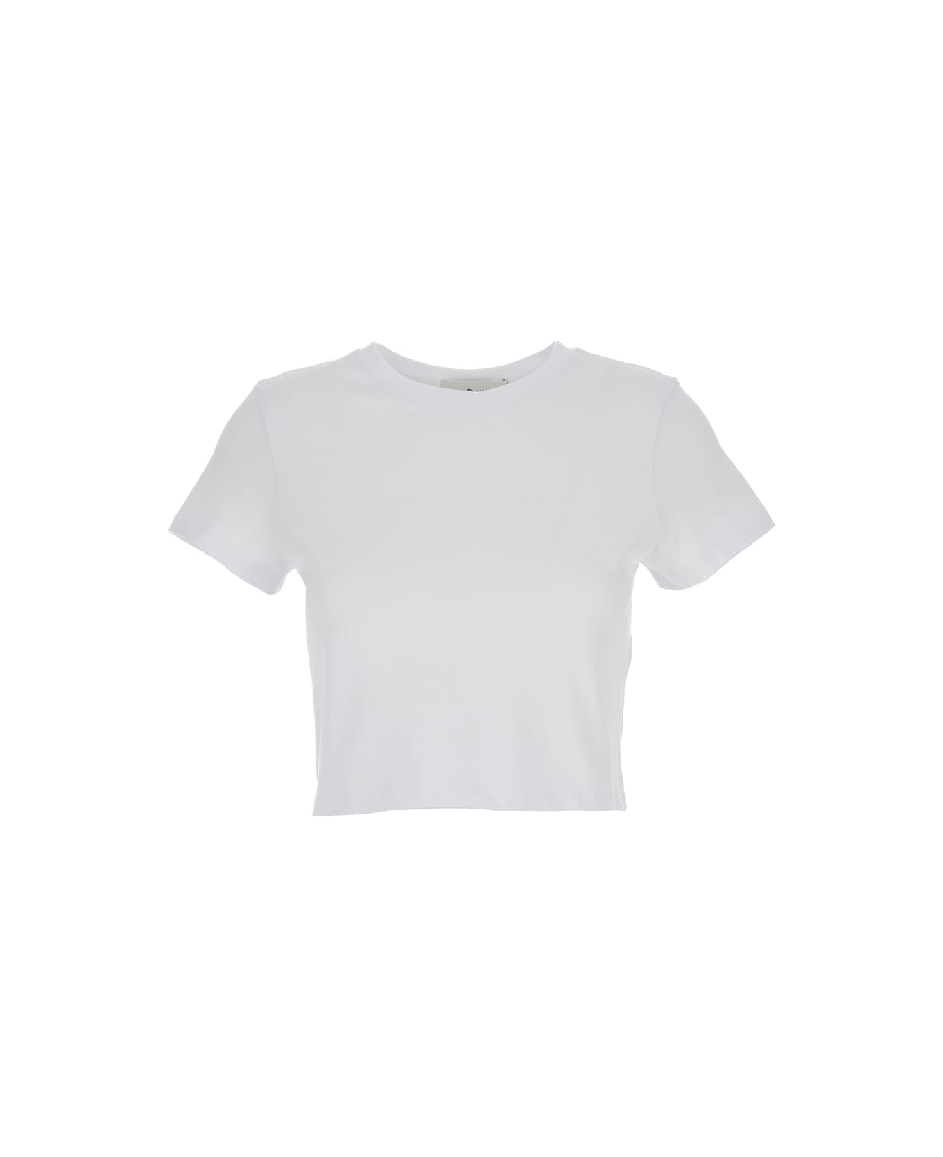 Dunst White Cropped Tee In White Cotton Woman - White Tシャツ