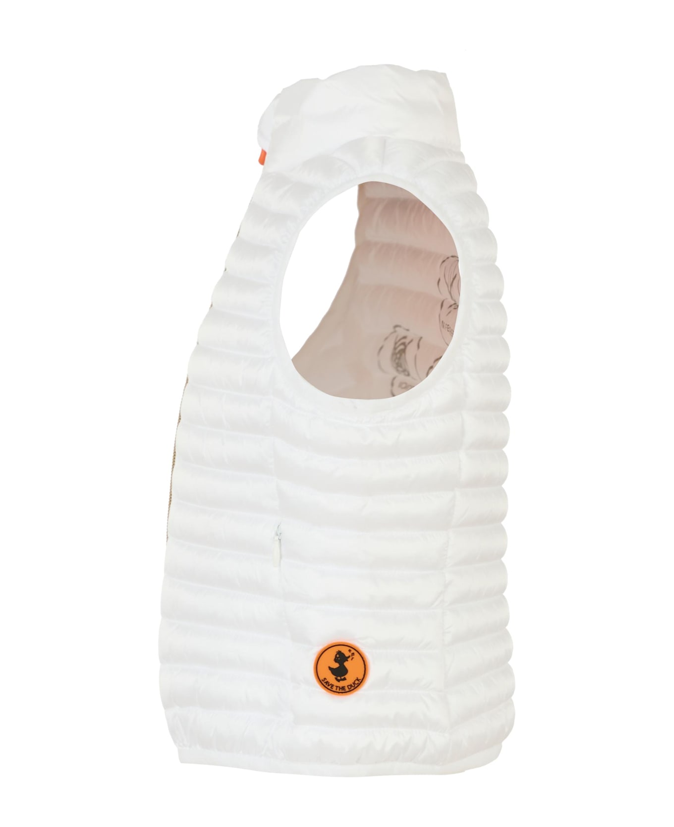Save the Duck White Ava Vest For Girl With Logo - White