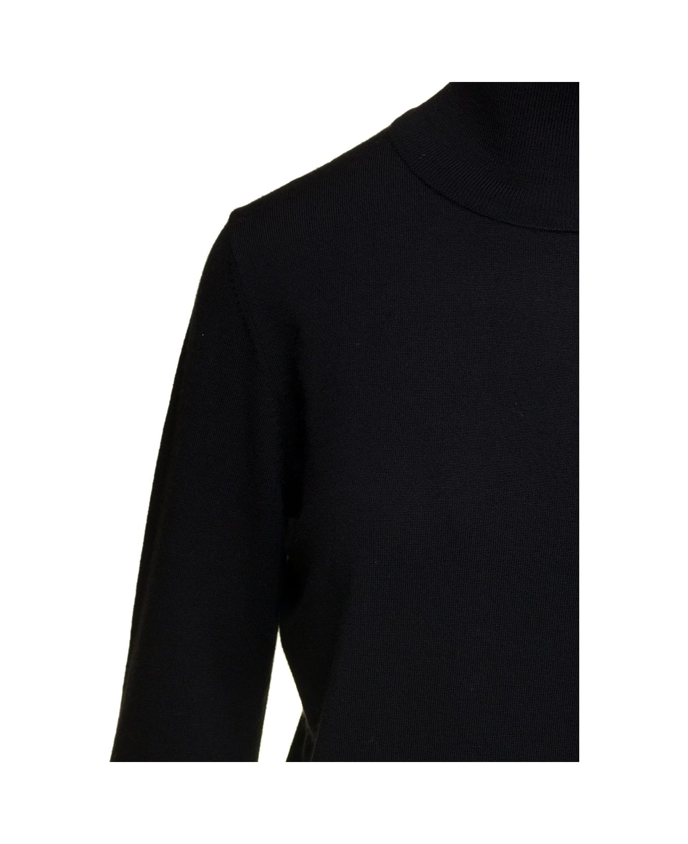 Parosh Black Mock Neck Sweatshirt With Long Sleeves In Wool Blend Woman - Nero