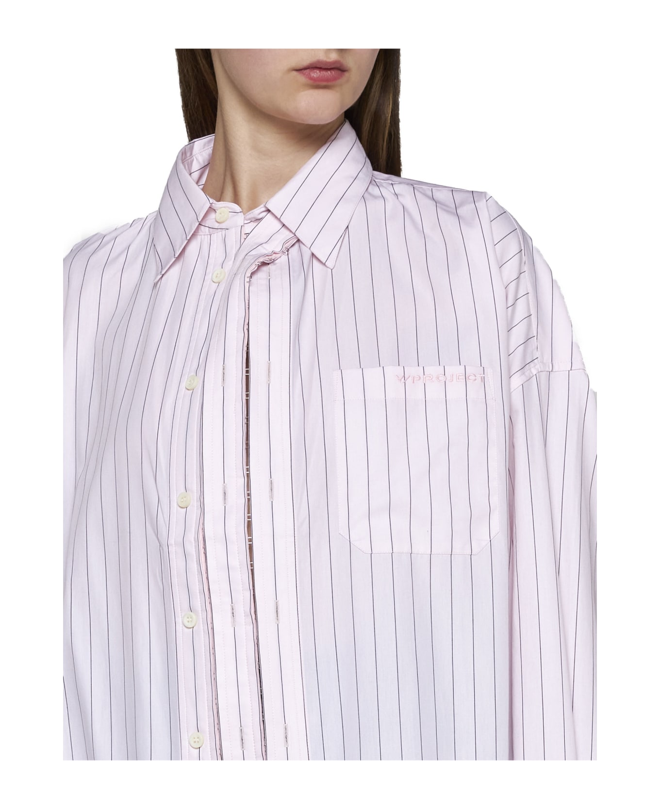 Y/Project Shirt - Pink stripe シャツ
