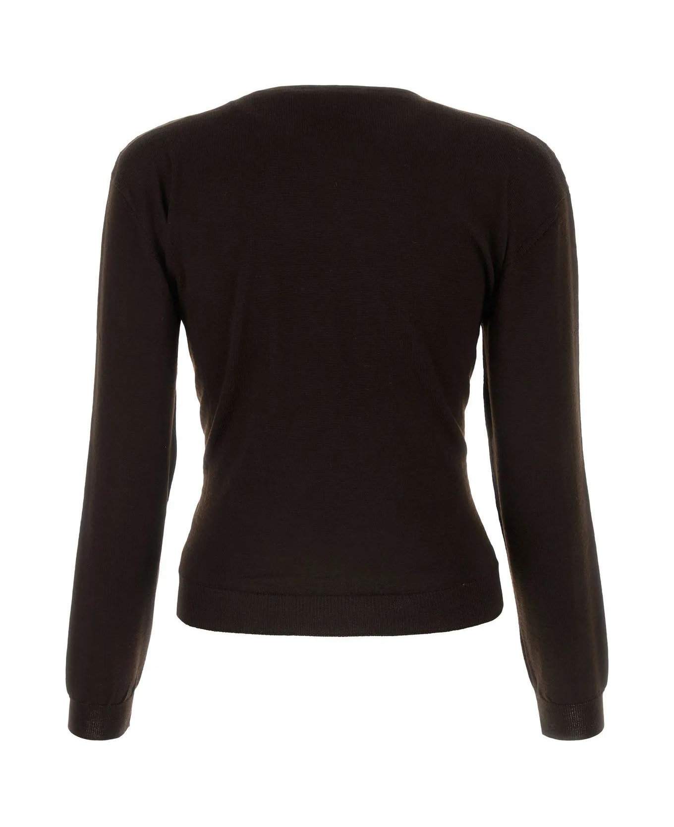 Lemaire Dark Brown Wool Blend Sweater - Pecan Brown
