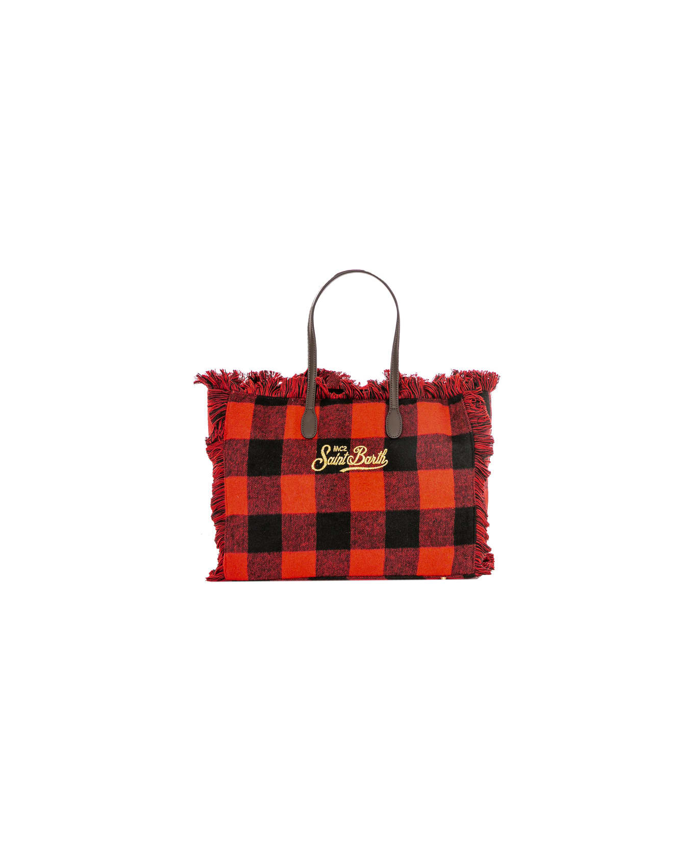 MC2 Saint Barth Vanity Wooly Red Tartan Shoulder Bag - RED