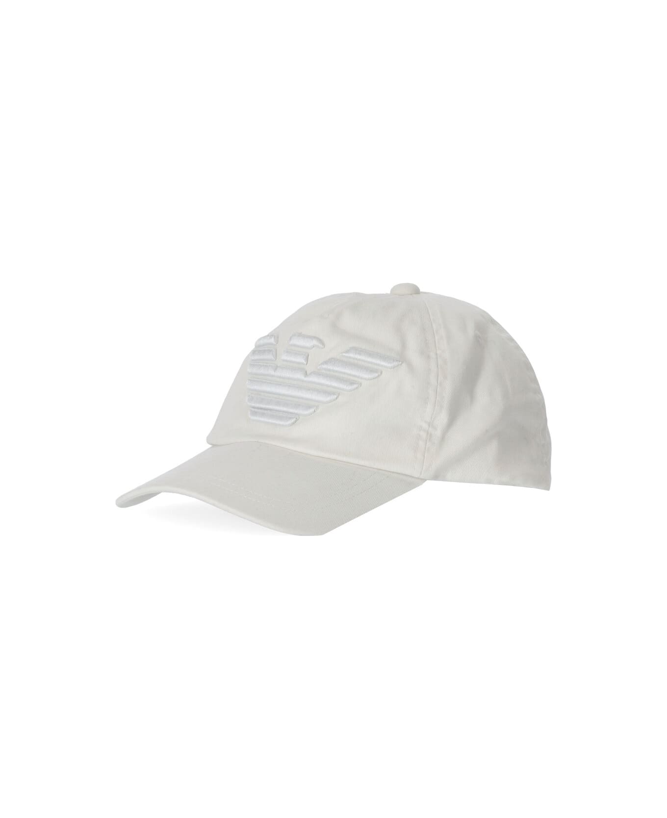 Emporio Armani Eagle White Baseball Cap - White