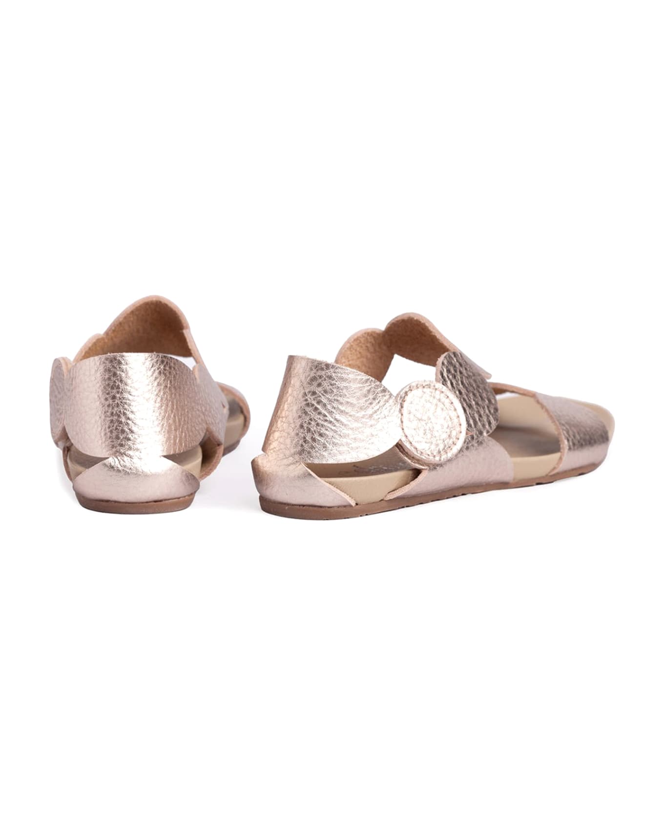 Pedro Garcia Jeanne Sandal In Laminated Grained Leather - SIROCCO