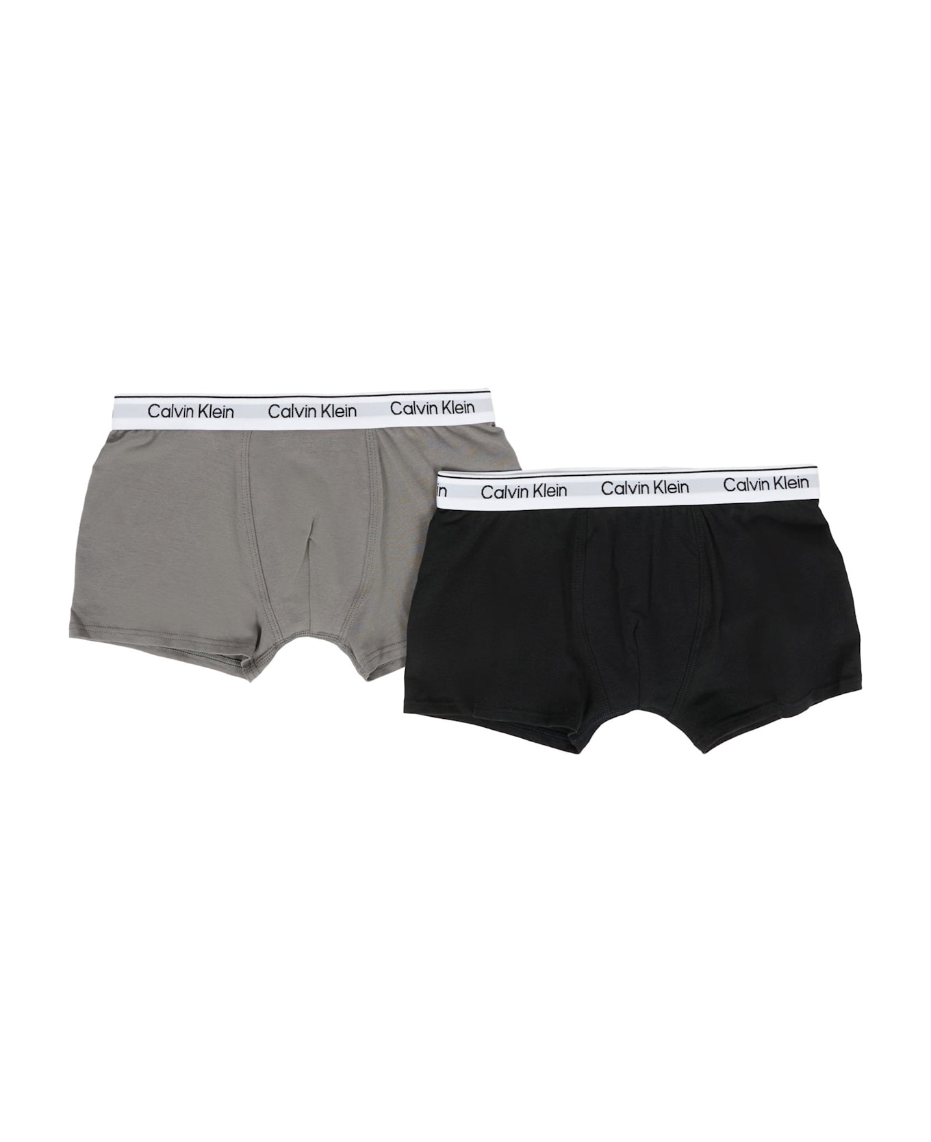 Calvin Klein Black Boxer Set For Boy With Logo - Black
