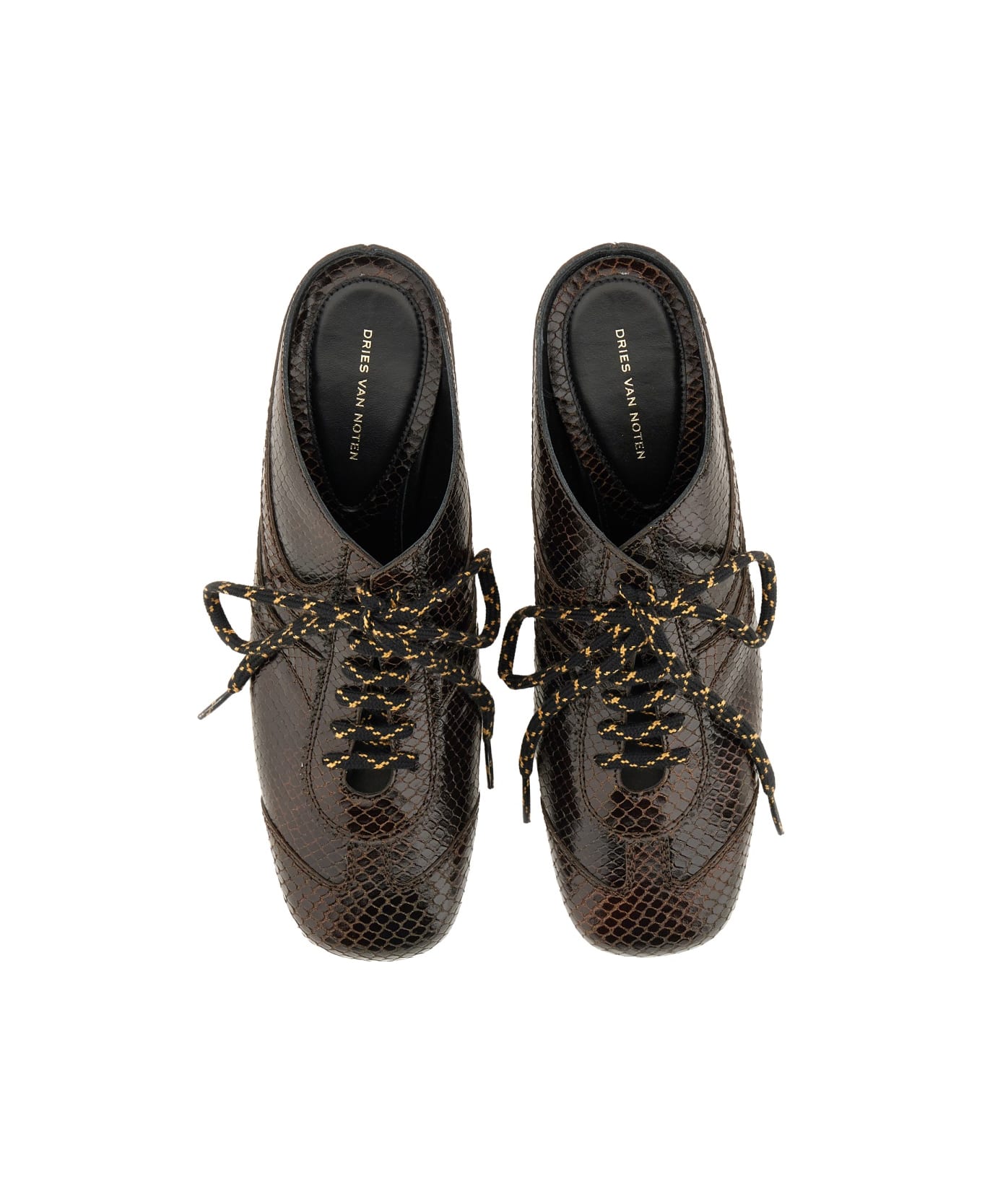 Dries Van Noten Leather Slip-on Mules - BROWN