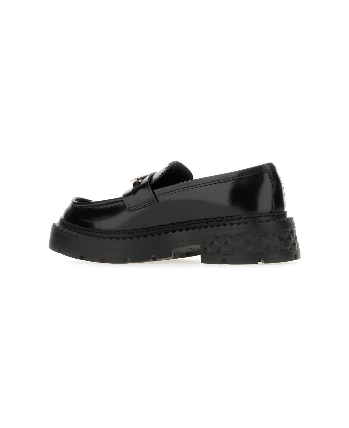 Jimmy Choo Black Leather Loafers - BLACK