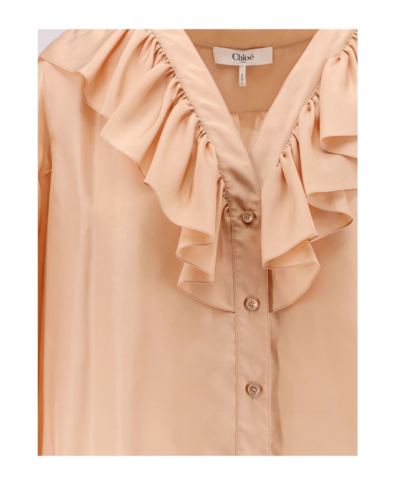 Chloé Silk Shirt With Rouches