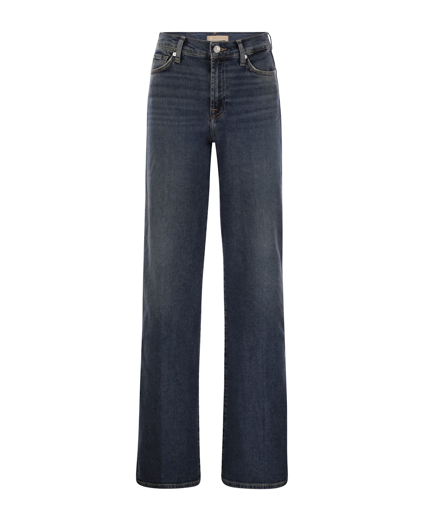 7 For All Mankind Lotta Bay Mid - High-waisted Jeans - Dark Denim