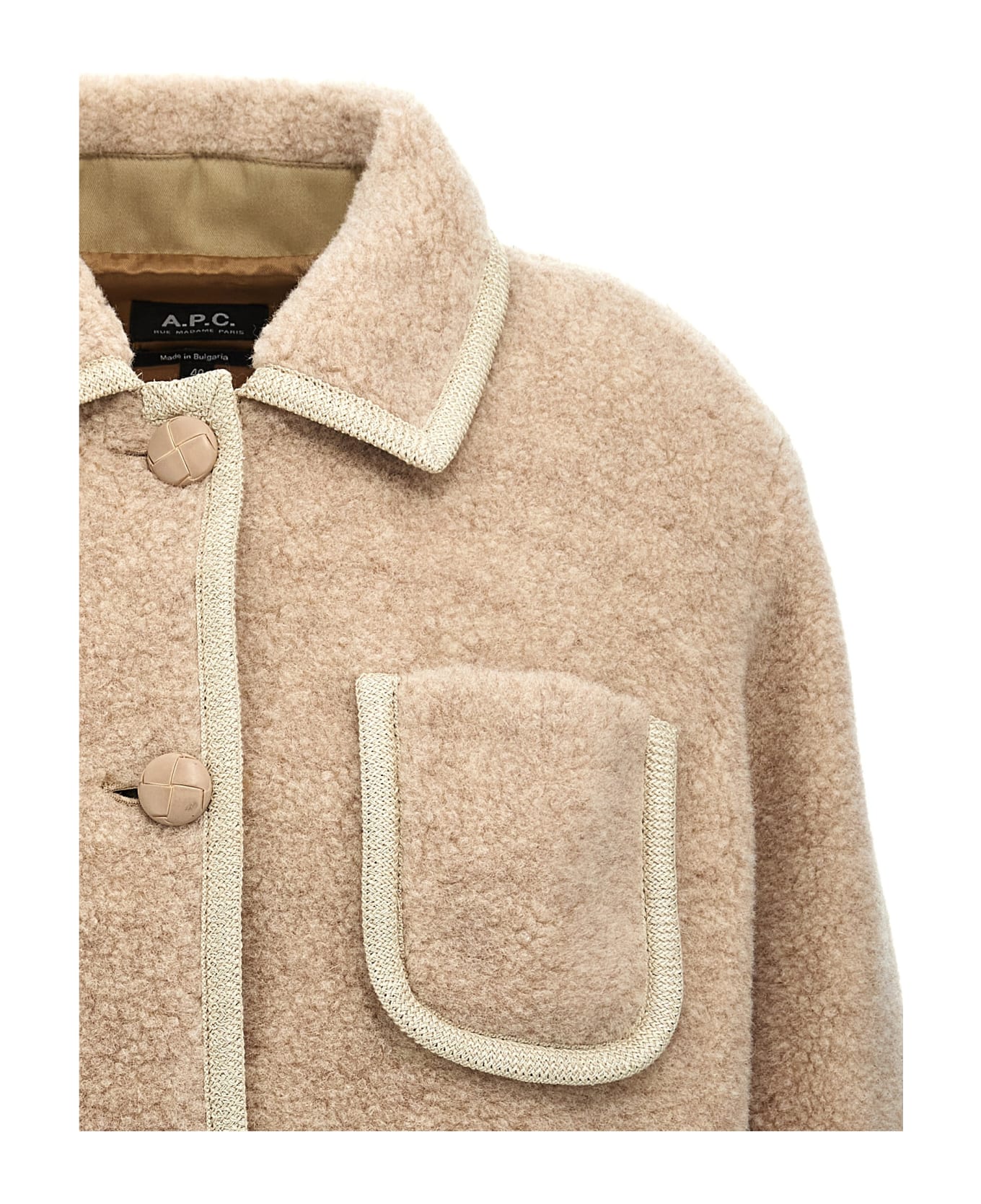 ジャケット APC Esther Jacket Pink Beige WOARGF02973BAB WOARGF02973BABFW Esther jacket | Lightweight faux sheepskin wool | A.P.C.