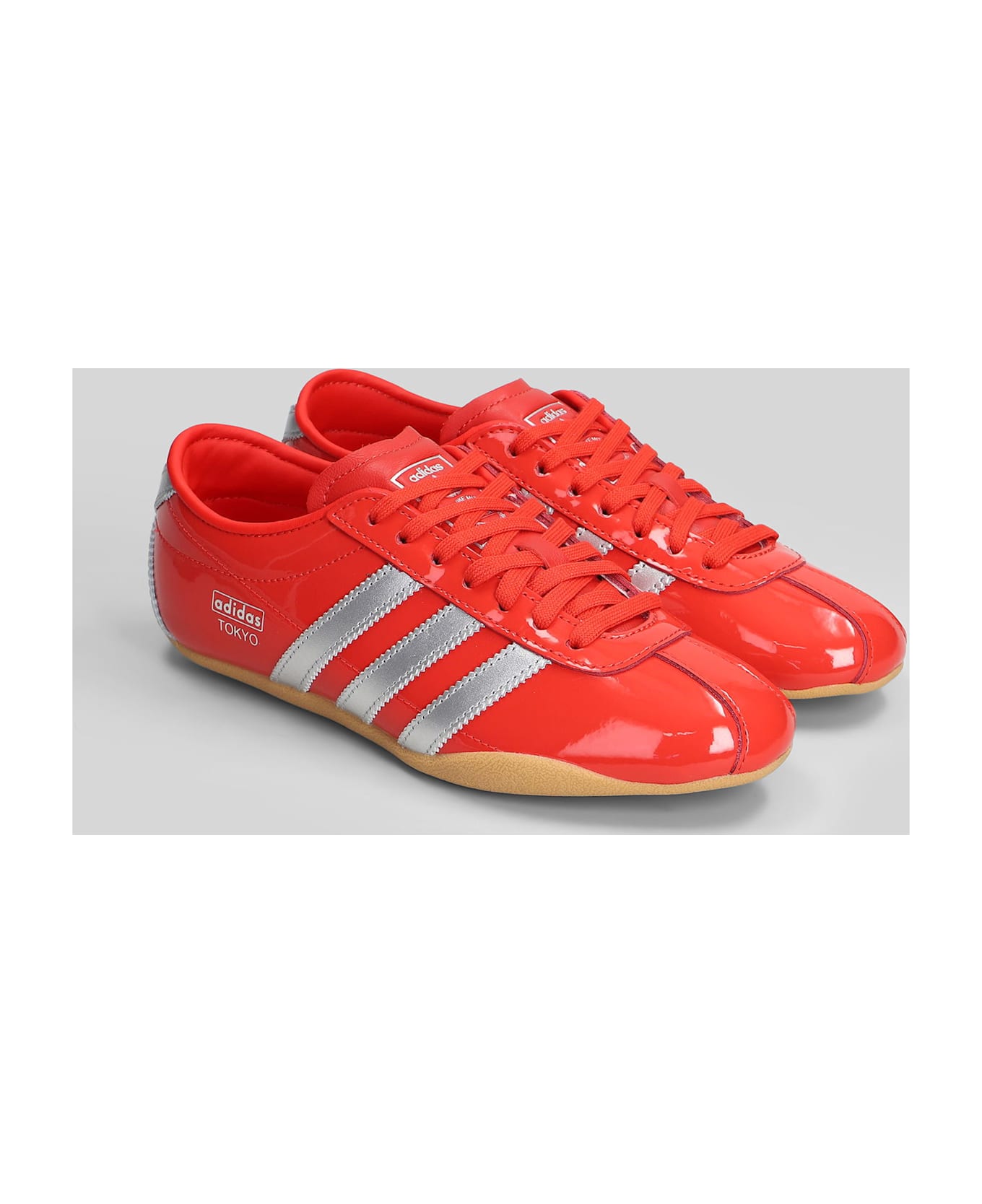 Adidas Tokyo Sneakers In Red Patent Leather - red