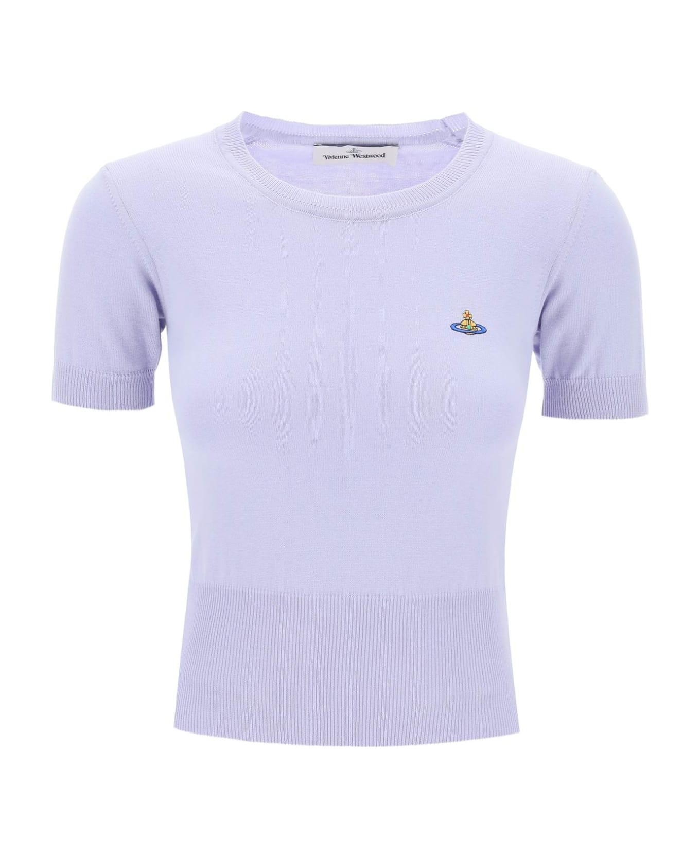 Vivienne Westwood Bea Short-sleeve Sweater With Orb Embroidery - LAVENDER (Purple) Tシャツ