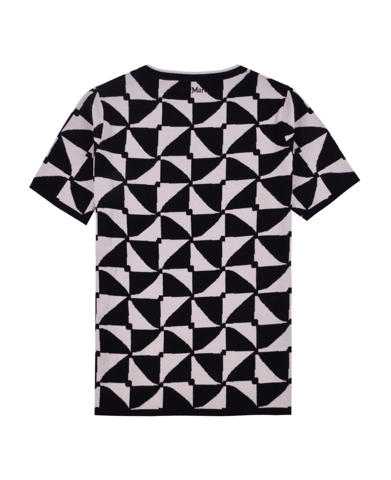 'S Max Mara All-over Jacquard Crewneck Knit T-shirt - POWDER Tシャツ