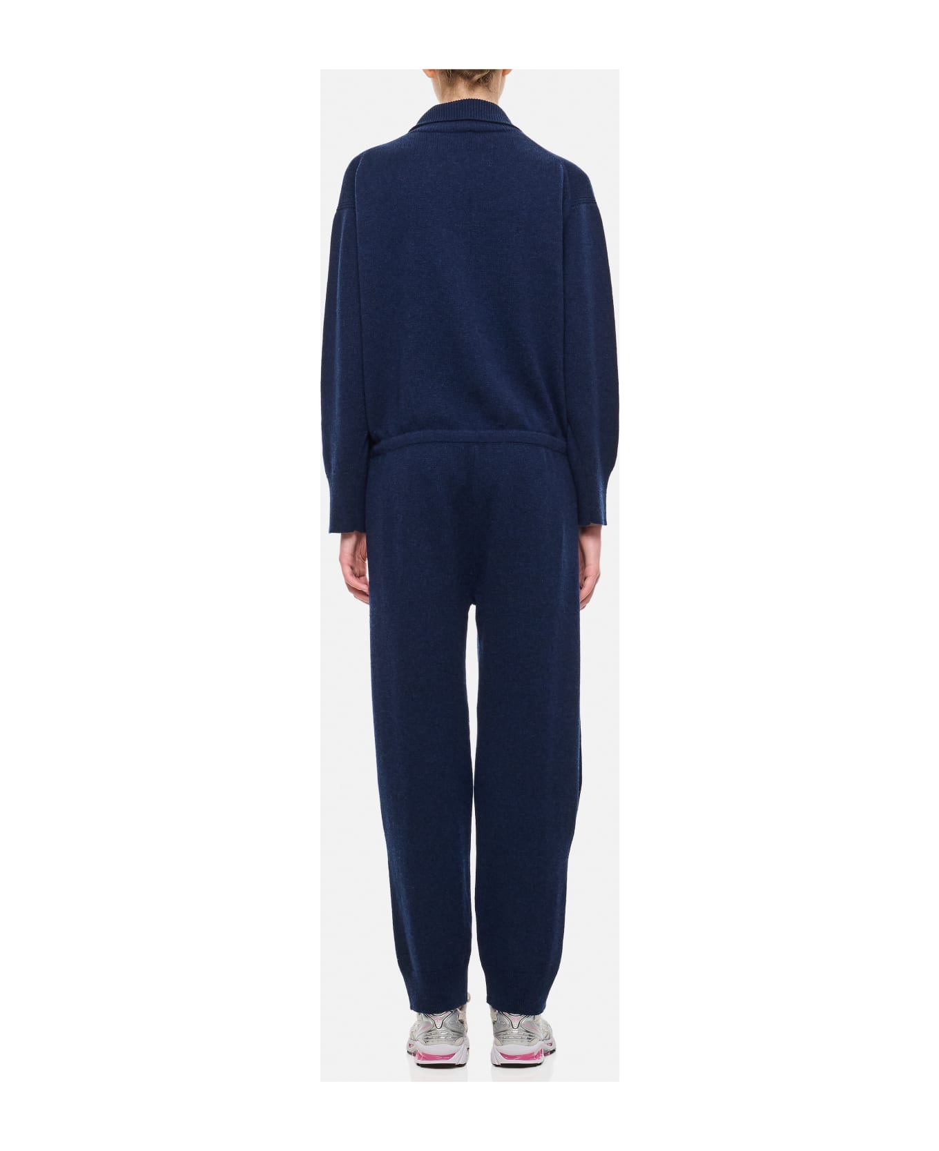 Barrie Cashmere Front Buttoned Jumpsuit - Blue