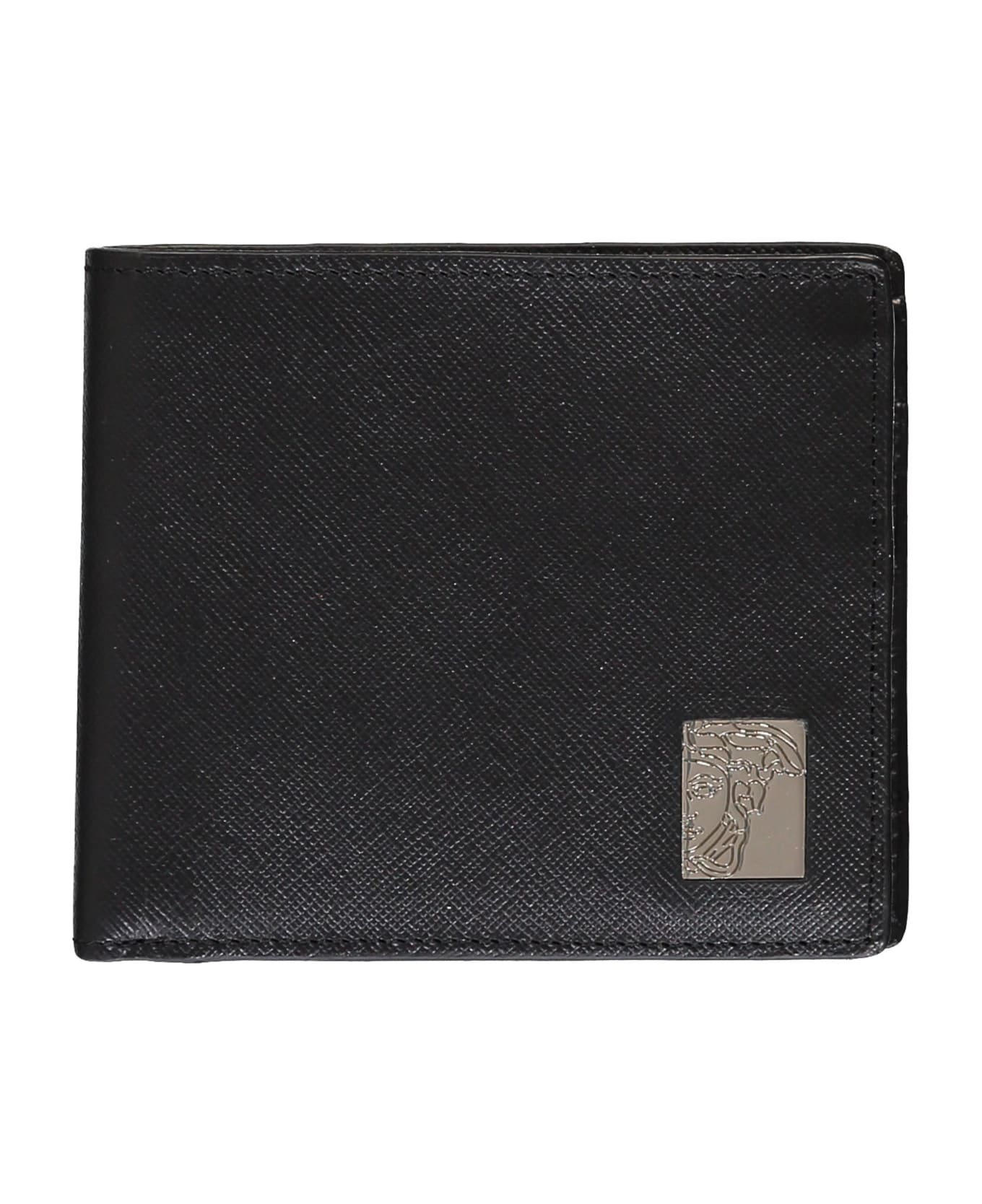 Versace Collection Leather Flap-over Wallet - black