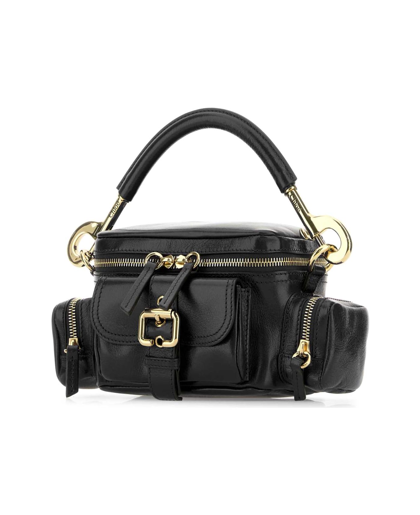 Chloé Black Leather Camera Bag Crossbody Bag - BLACK